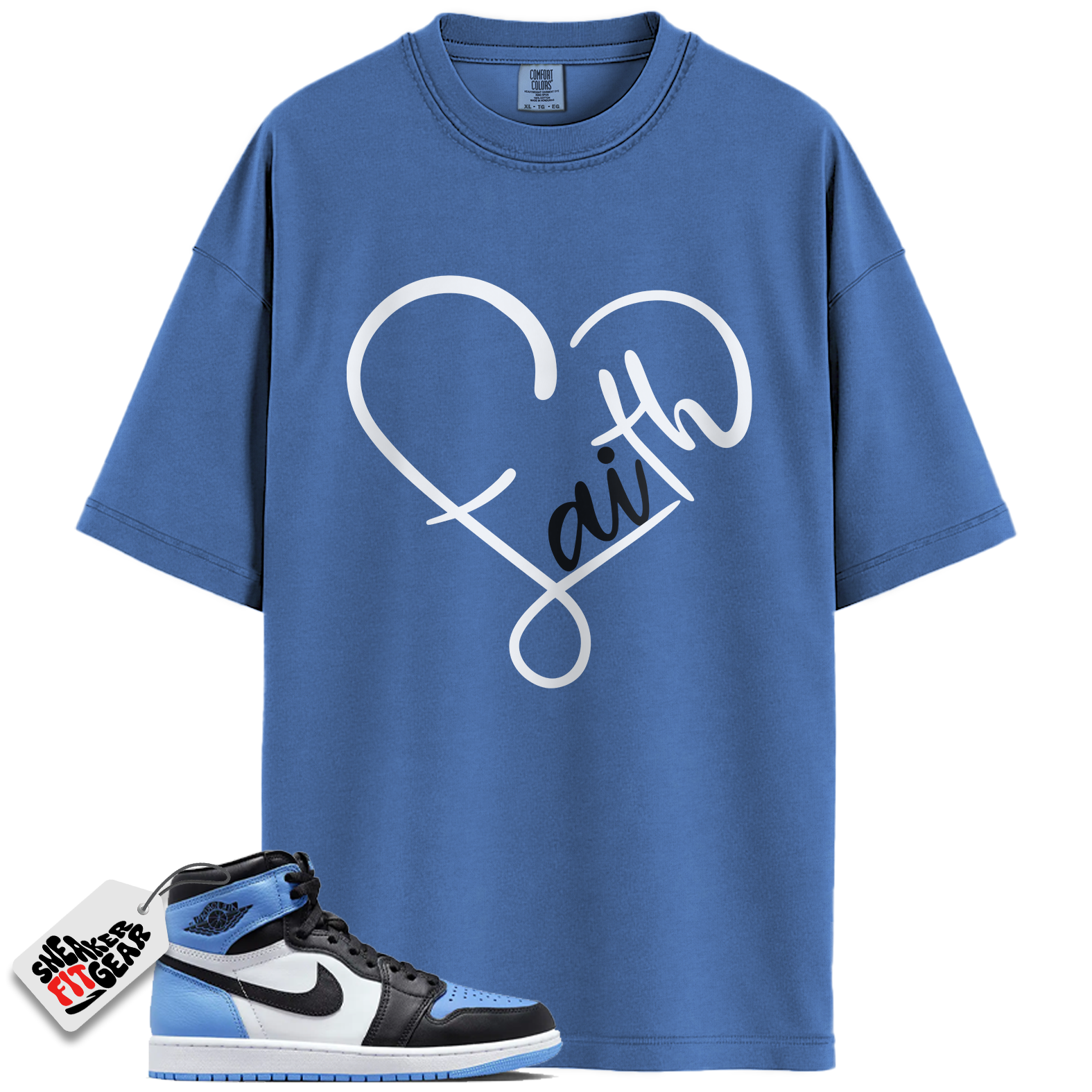 Jordan 1 Retro High OG University Blue Match Shirts, FAITH To Match Jordan 1 Retro High OG University Blue