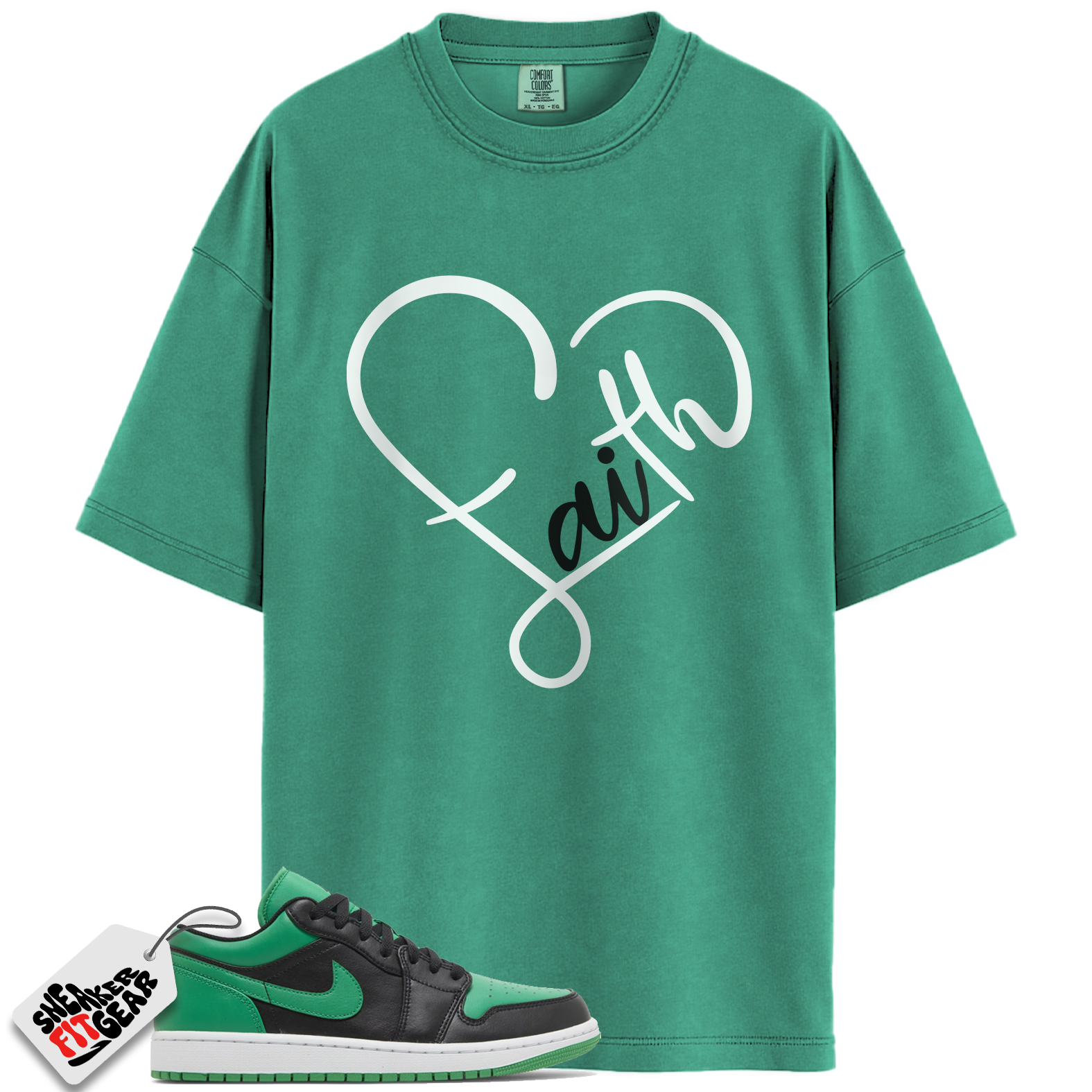 Jordan 1 Low Lucky Green Match Shirts, FAITH To Match Jordan 1 Low Lucky Green