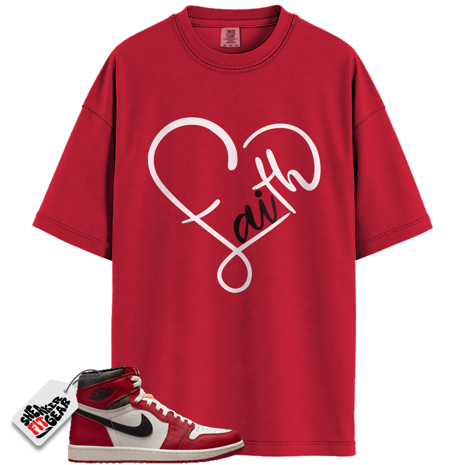 Chicago Jordan 1s Lost and Found Match Shirts, FAITH To Match Chicago Jordan 1s Lost and Found