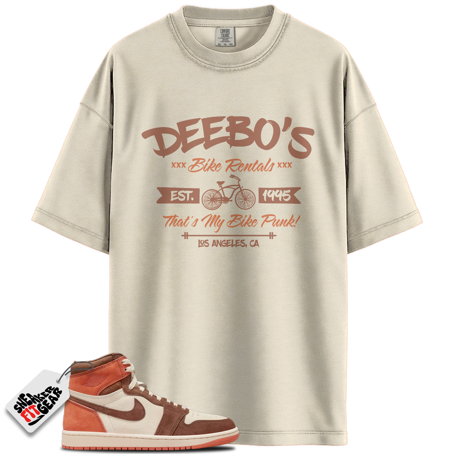 Women's 1s Retro High OG Dusted Clay Match Shirts, Deebo’s Bike Shop Shirt To Match Women's 1s Retro High OG Dusted Clay Main image