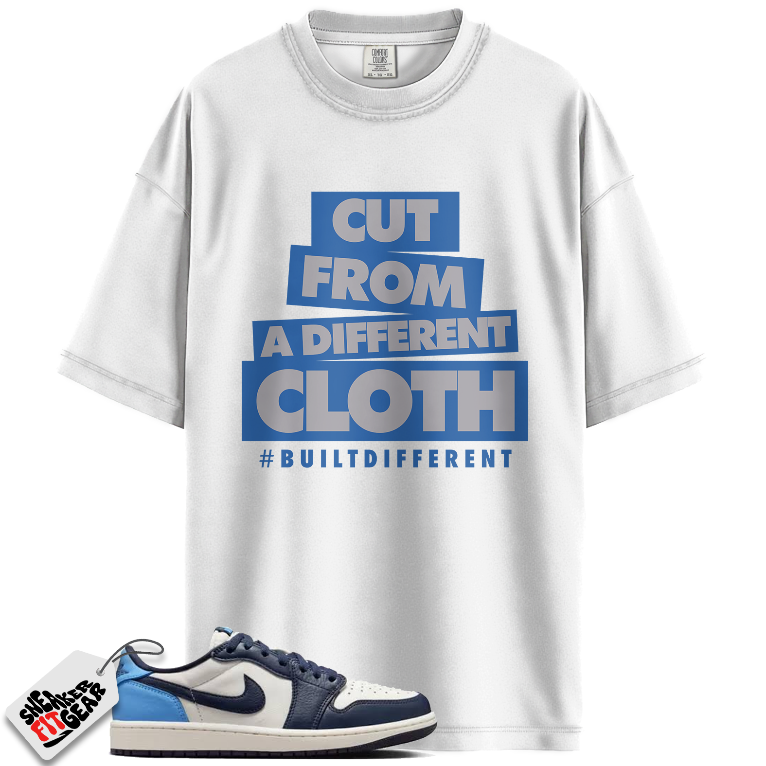 Jordan 1 Low OG Obsidian Match Shirts, Cut From A Different Cloth To Match Jordan 1 Low OG Obsidian
