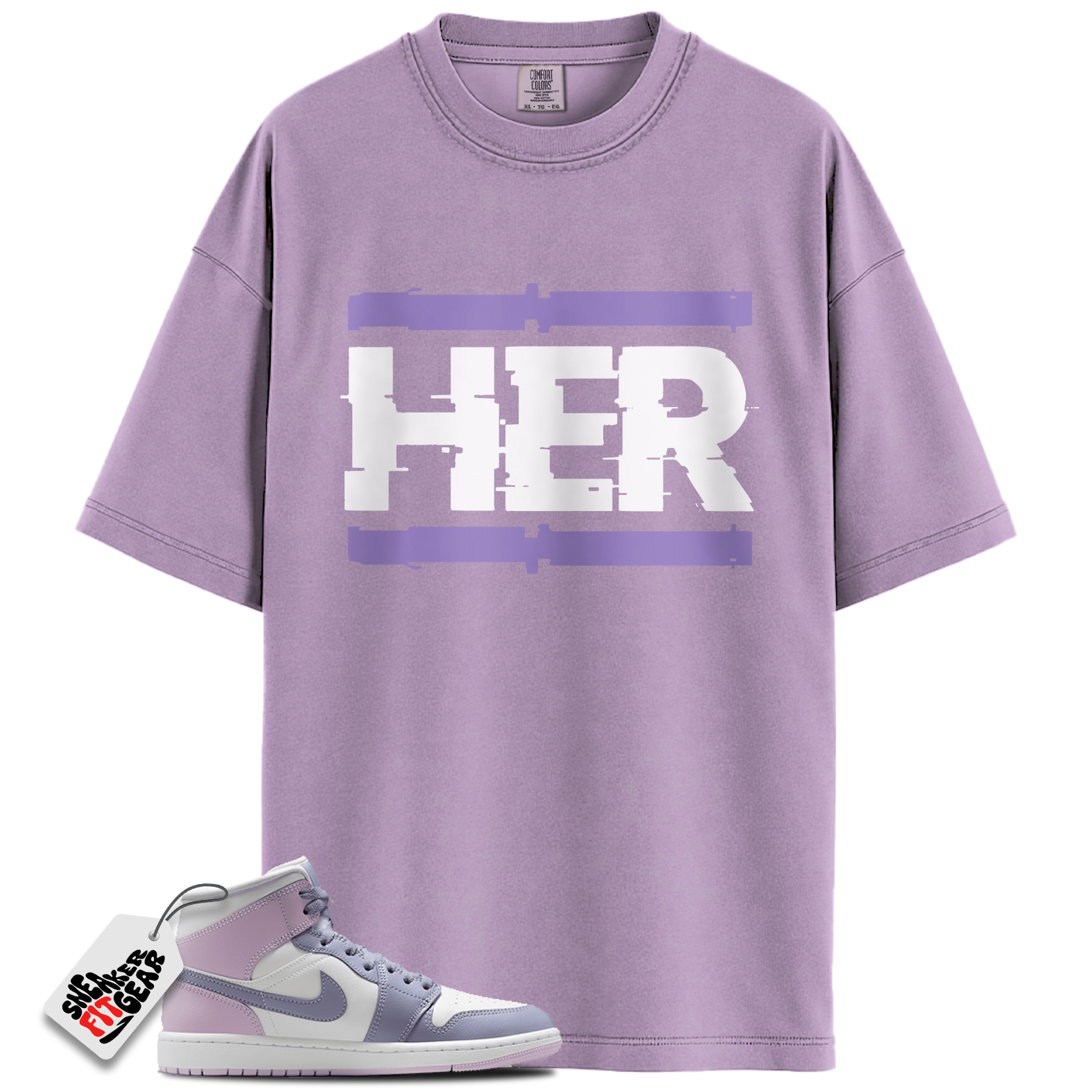 Women's Jordan 1 Mid Indigo Haze Doll White Match Shirts, HER To Match Women's Jordan 1 Mid Indigo Haze Doll White