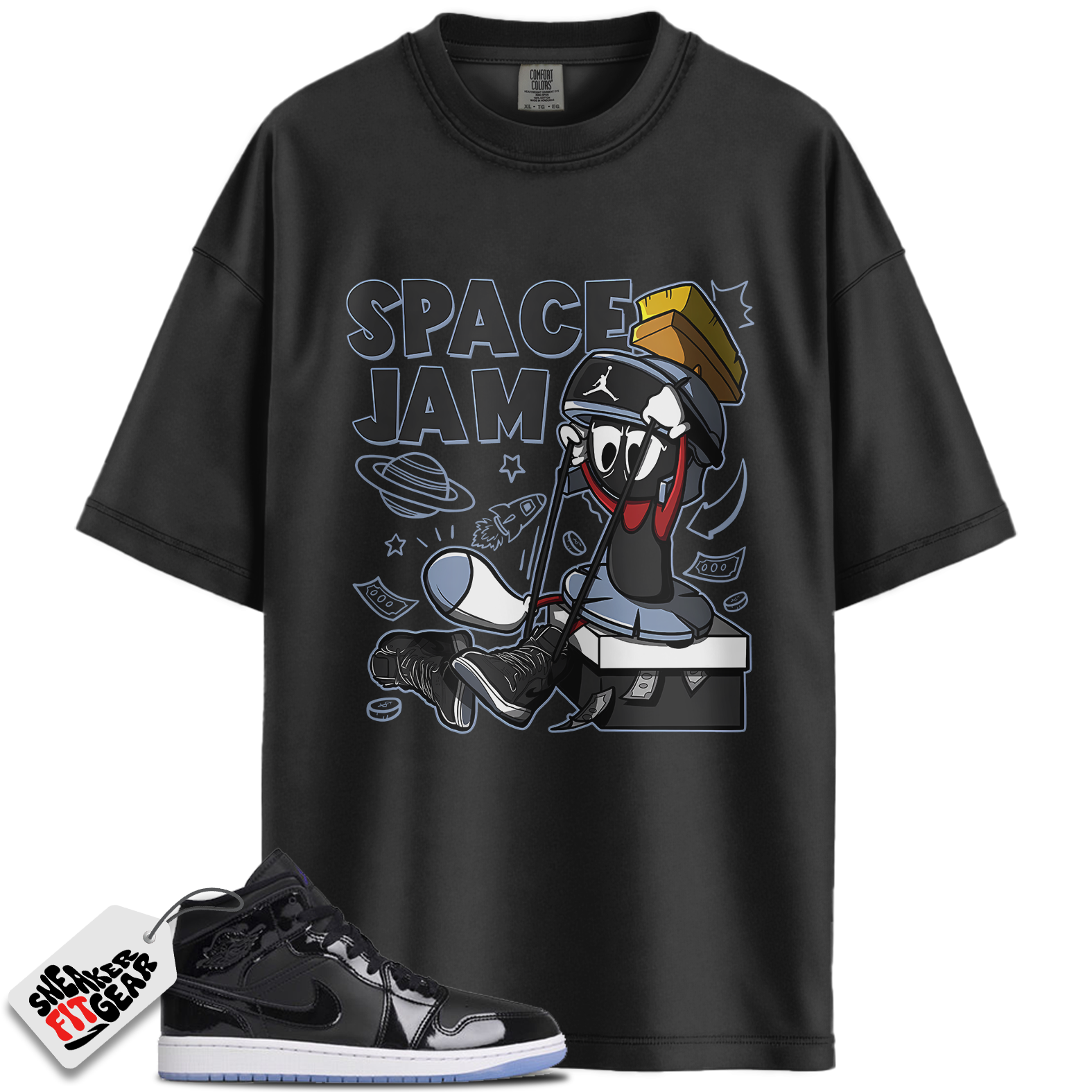 Jordan 1 Mid SE Space Jam Match Shirts, The Martian Marvin Unisex Shirt To Match Jordan 1 Mid SE Space Jam Main image