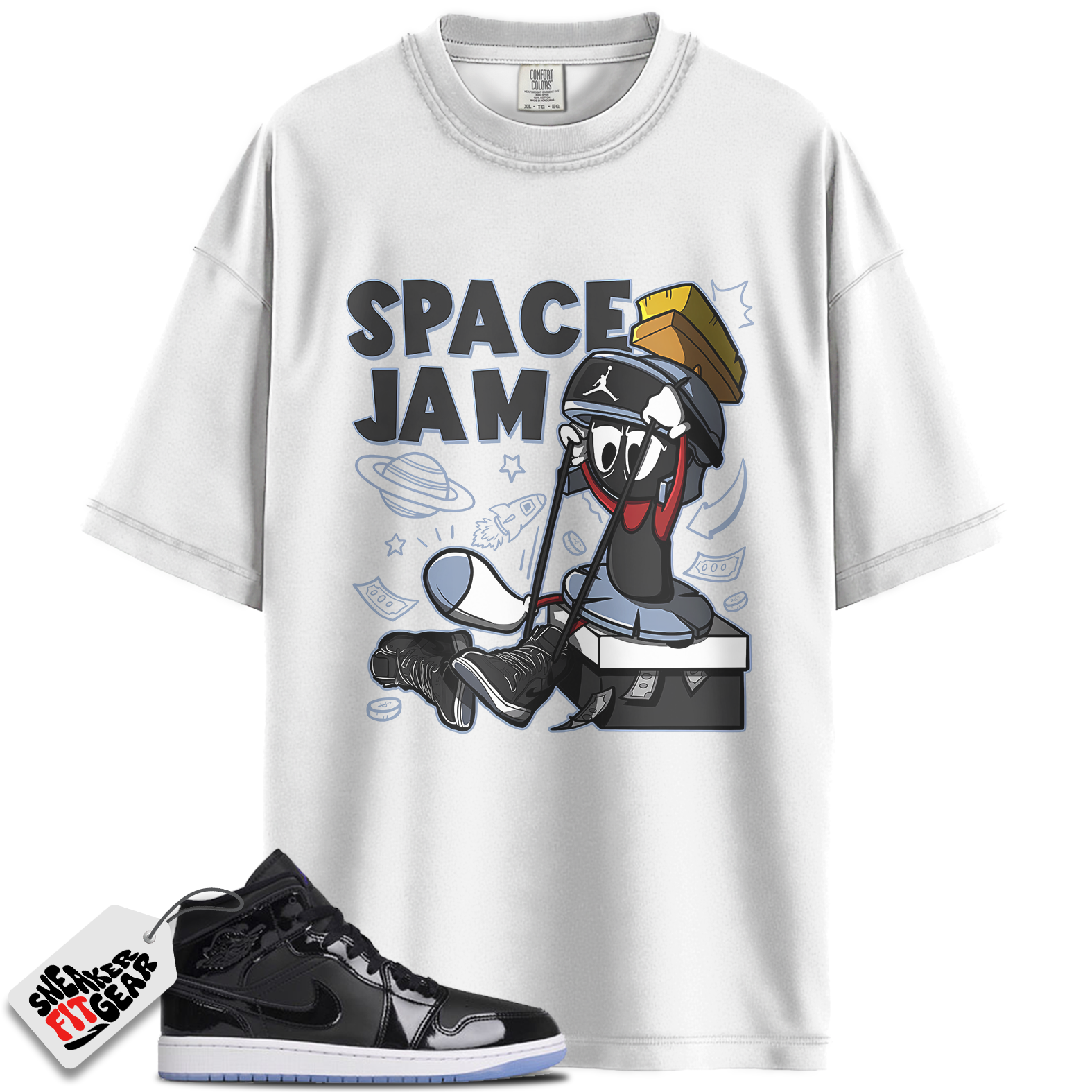 Jordan 1 Mid SE Space Jam Match Shirts, The Martian Marvin Unisex Shirt To Match Jordan 1 Mid SE Space Jam