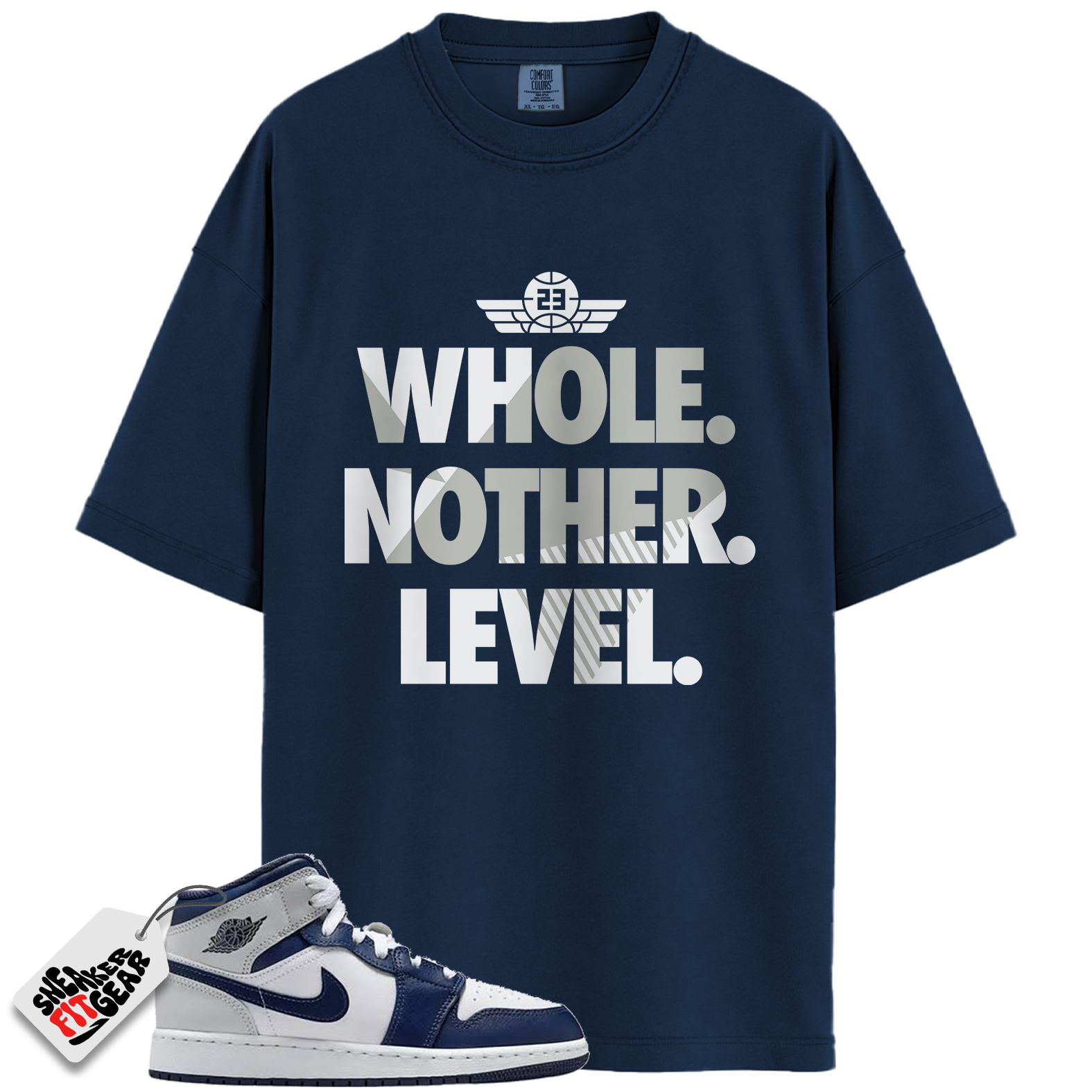 Jordan 1 Mid GS Light Smoke Grey Obsidian Match Shirts, Next Level Shirt To Match Jordan 1 Mid GS Light Smoke Grey Obsidian