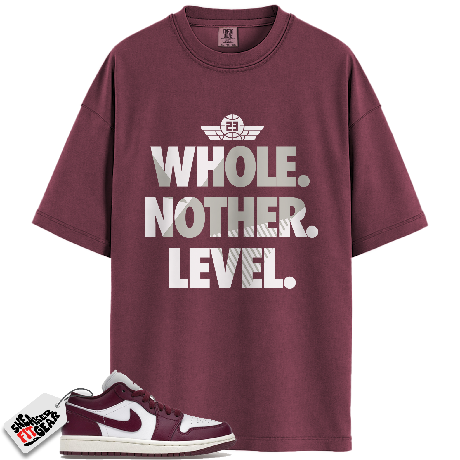 Jordan 1 Low Bordeaux Match Shirts, Next Level Shirt To Match Jordan 1 Low Bordeaux Main image