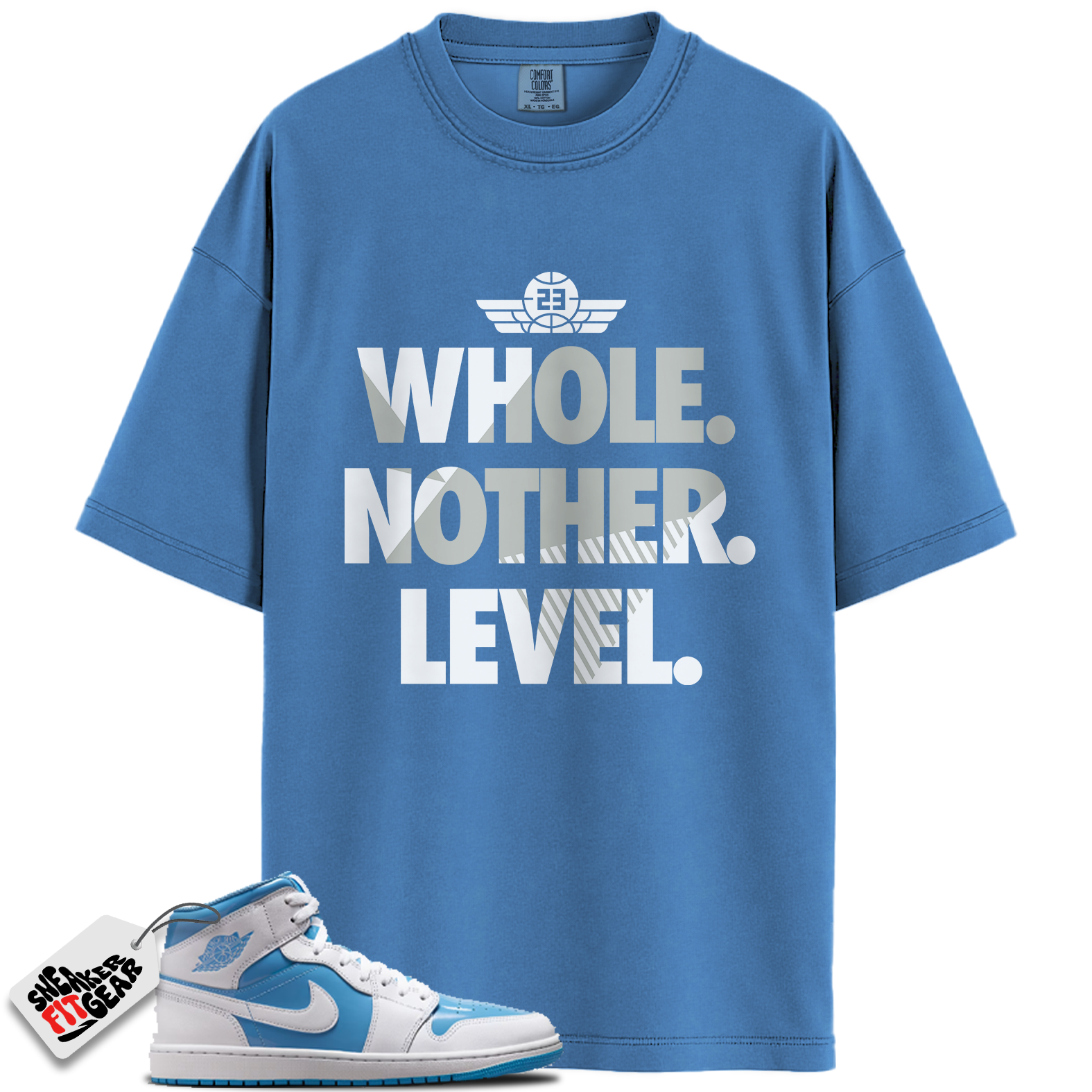 Jordan 1 Mid Legend Blue Match Shirts, Next Level Shirt To Match Jordan 1 Mid Legend Blue Main image