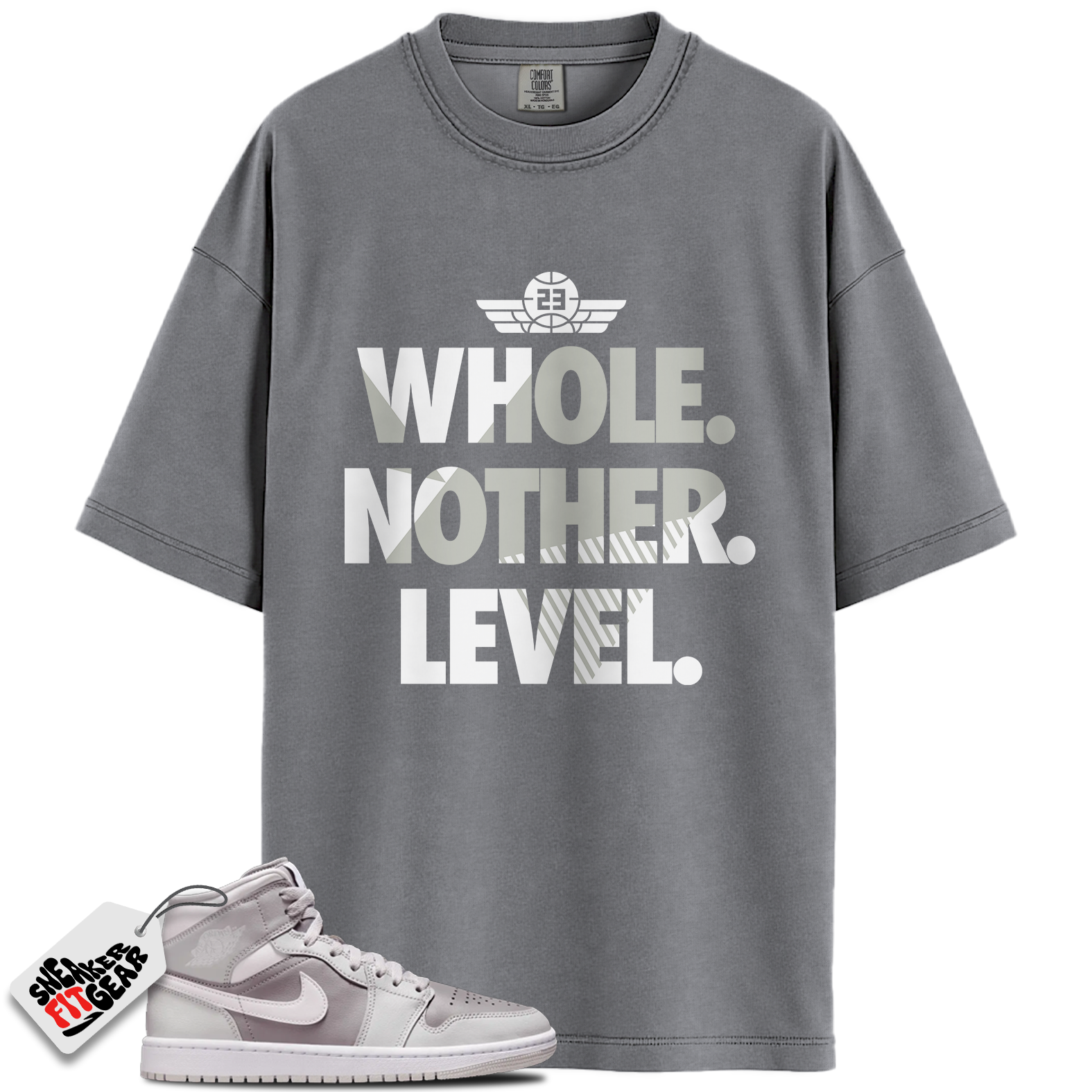 Women's Jordan 1 Mid Photon Dust Atmosphere Grey Match Shirts, Next Level Shirt To Match Women's Jordan 1 Mid Photon Dust Atmosphere Grey Main image