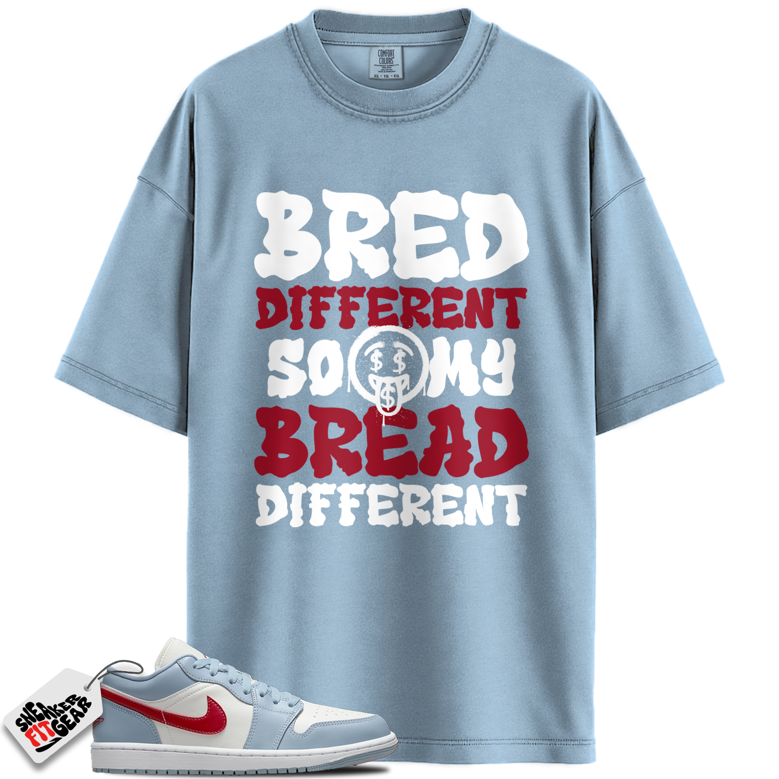 Jordan 1 Low Blue Whisper Dune Red Match Shirts, Bred Different So My Bread Different To Match Jordan 1 Low Blue Whisper Dune Red