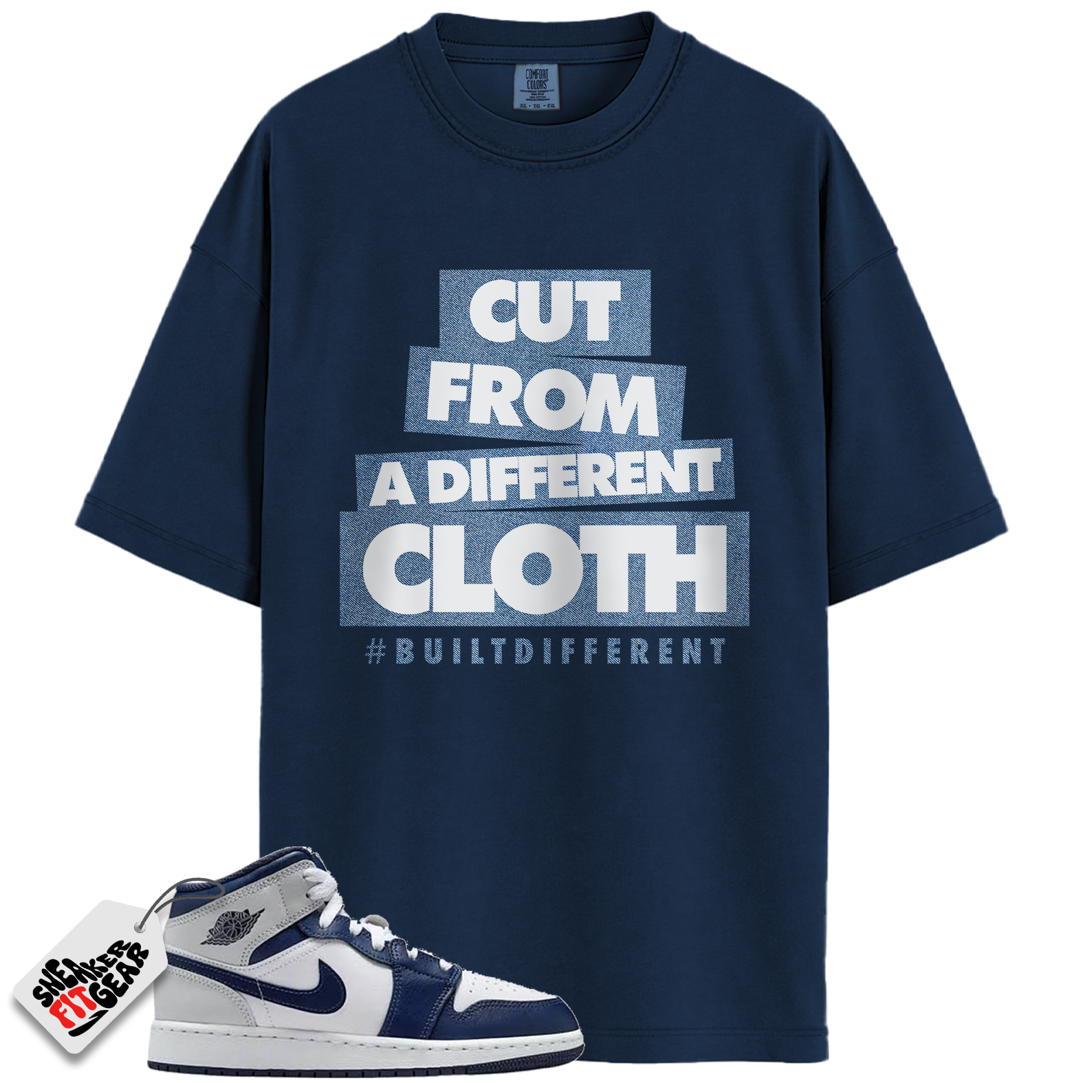 Jordan 1 Mid GS Light Smoke Grey Obsidian Match Shirts, Cut From A Different Cloth To Match Jordan 1 Mid GS Light Smoke Grey Obsidian