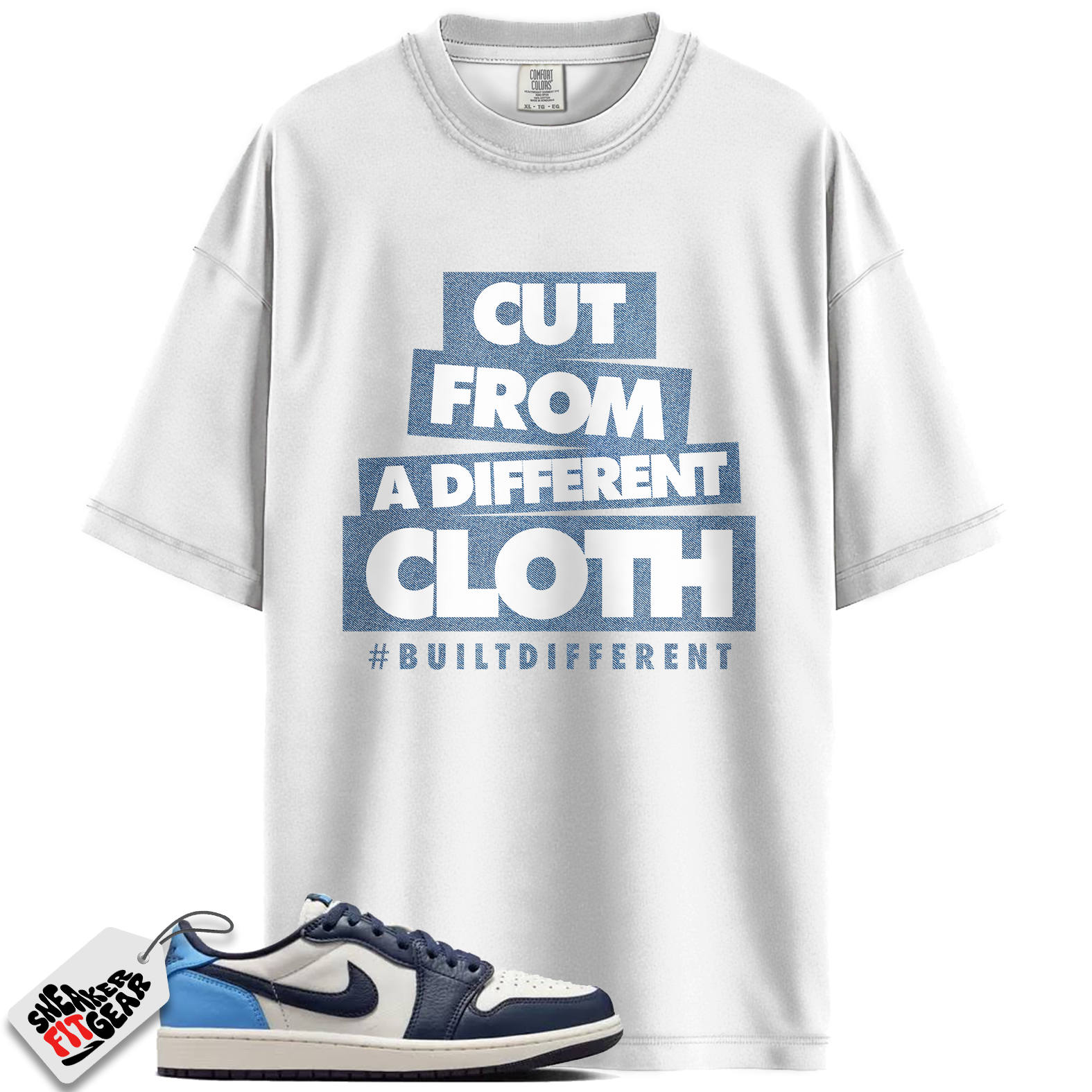 Jordan 1 Low OG Obsidian Match Shirts, Cut From A Different Cloth To Match Jordan 1 Low OG Obsidian