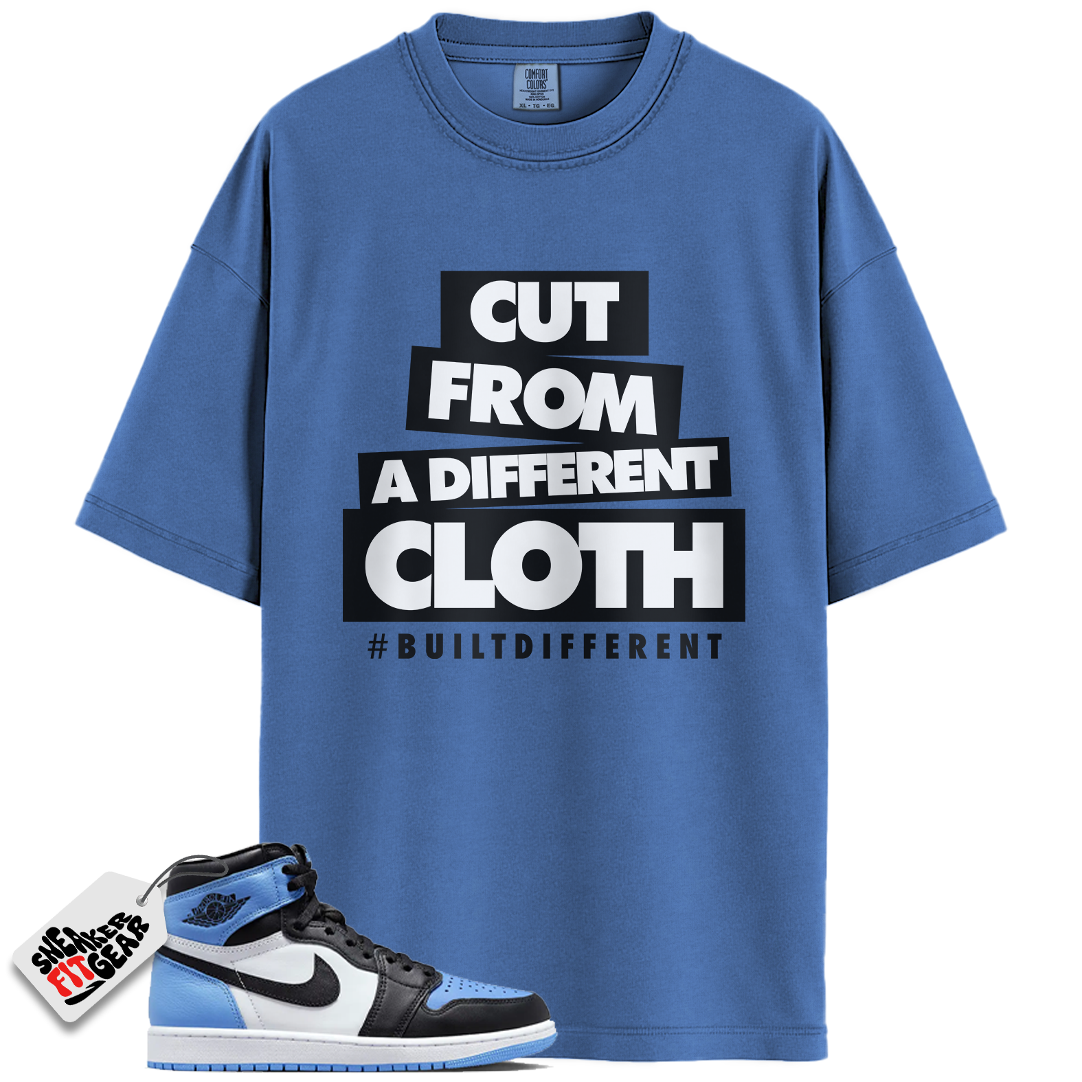 Jordan 1 Retro High OG University Blue Match Shirts, Cut From A Different Cloth To Match Jordan 1 Retro High OG University Blue
