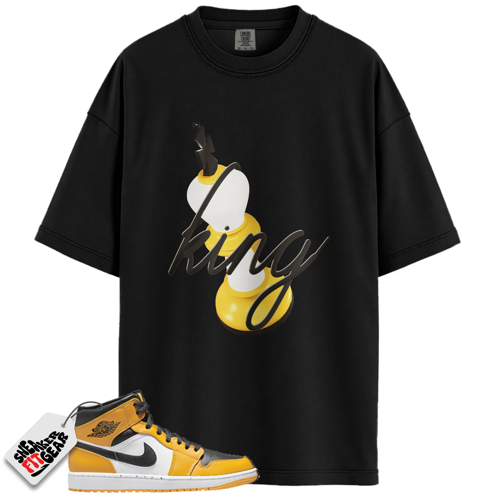 Jordan 1 Retro High OG Yellow Toe Taxi Match Shirts, 3D King To Match  Jordan 1 Retro High OG Yellow Toe Taxi