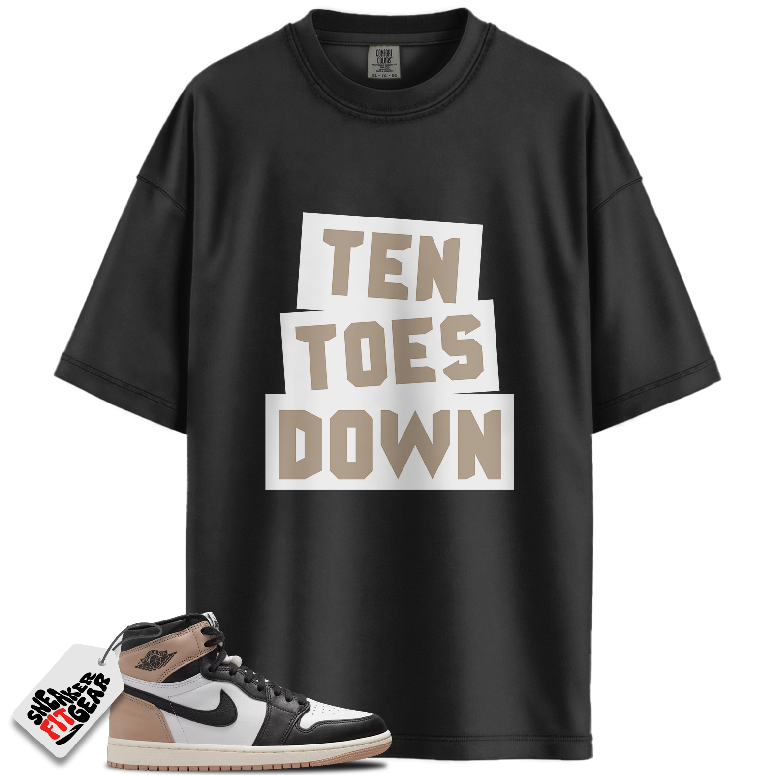 Women's 1s Retro High OG Latte Match Shirts, Ten Toes Down To Match Women's 1s Retro High OG Latte Main image