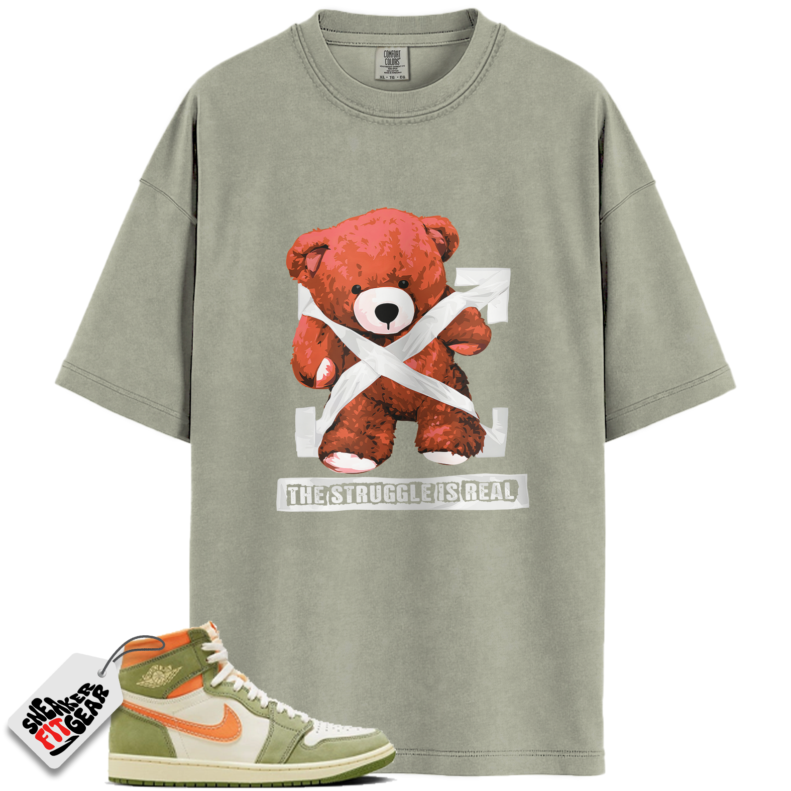Jordan 1 High OG Craft Celadon Match Shirts, The Stuggle is Real T-Shirt To Match Jordan 1 High OG Craft Celadon