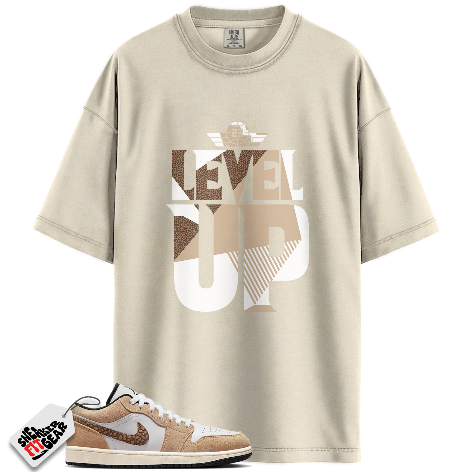 Jordan 1 Low SE Brown Elephant Match Shirts, Level Up Shirt Brown To Match Jordan 1 Low SE Brown Elephant