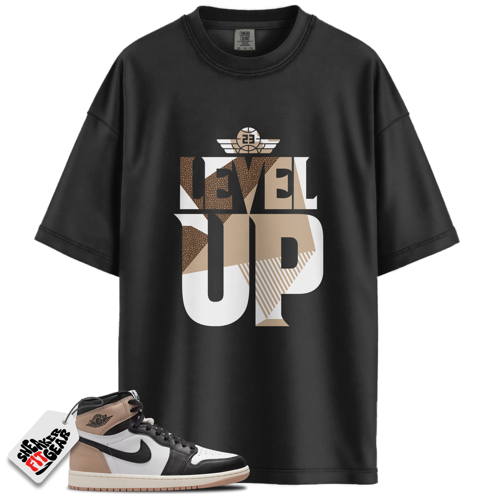 Women's 1s Retro High OG Latte Match Shirts, Level Up Shirt Brown To Match Women's 1s Retro High OG Latte Main image