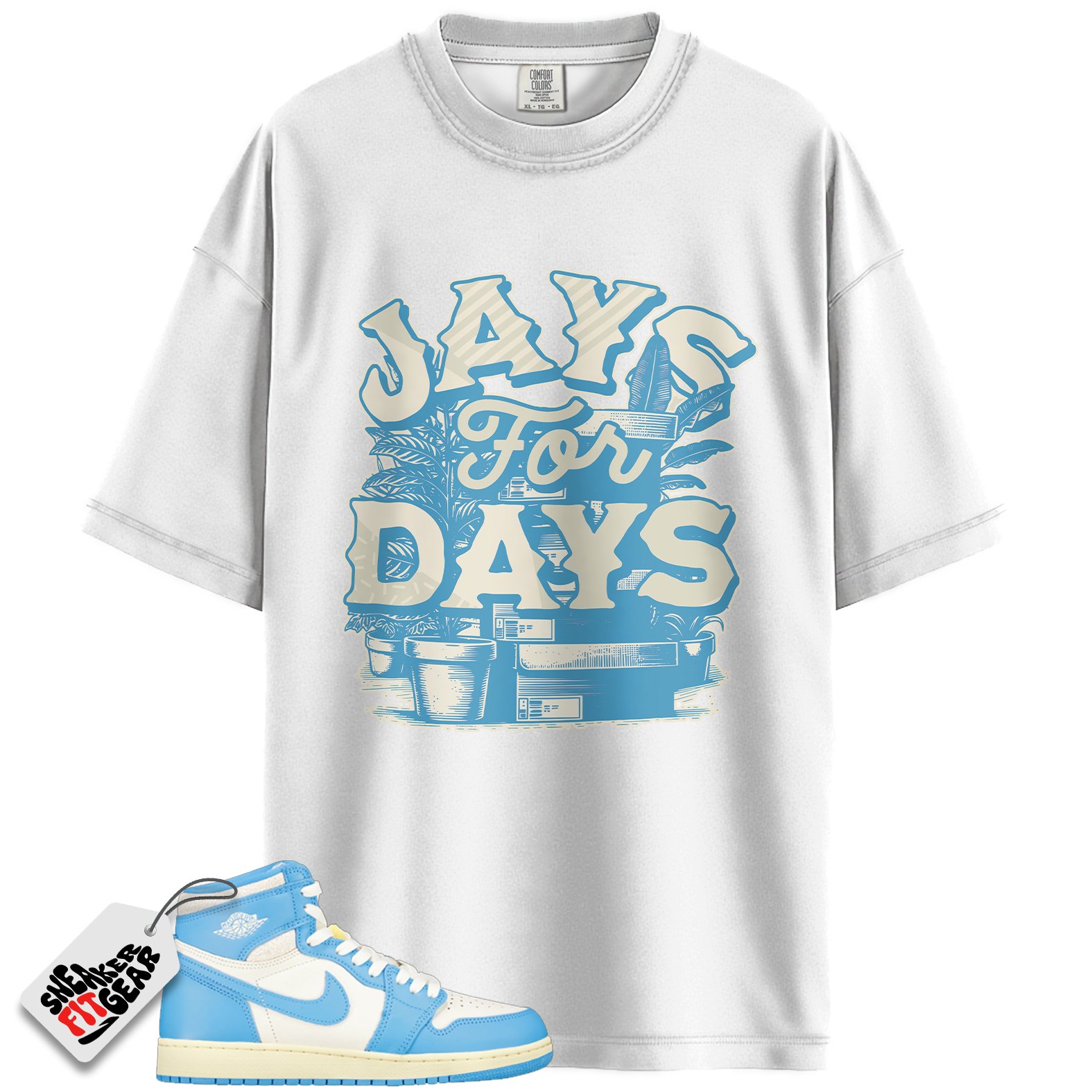 Jordan 1 Retro High OG UNC Reimagined Match Shirts, Stacked Sneaker Shirt To Match Jordan 1 Retro High OG UNC Reimagined