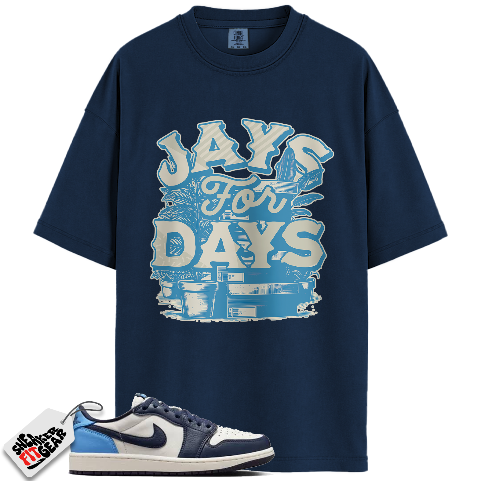 Jordan 1 Low OG Obsidian Match Shirts, Stacked Sneaker Shirt To Match Jordan 1 Low OG Obsidian Main image