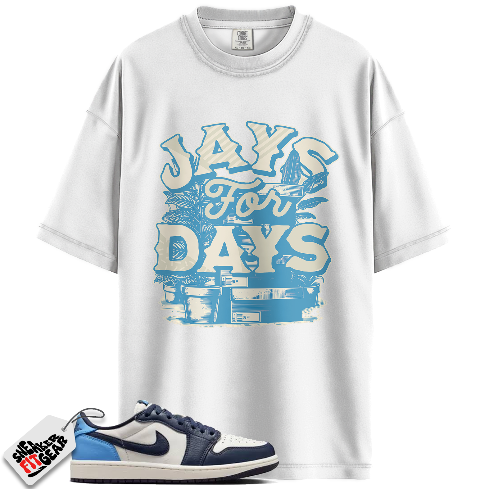Jordan 1 Low OG Obsidian Match Shirts, Stacked Sneaker Shirt To Match Jordan 1 Low OG Obsidian Main image