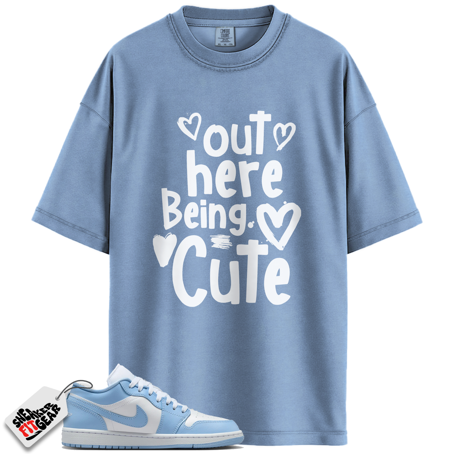 Jordan 1 Low White Aluminum Match Shirts, Out Here Being Cute To Match Jordan 1 Low White Aluminum Main image