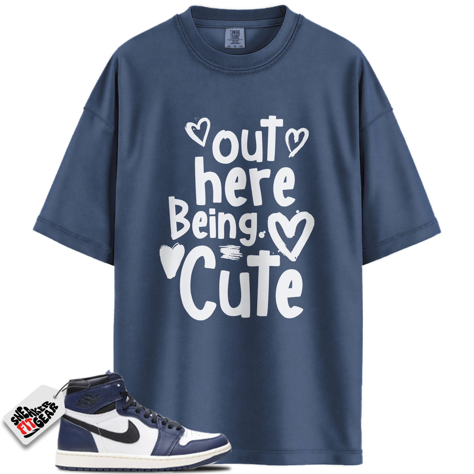 Jordan 1 High OG Midnight Navy Match Shirts, Out Here Being Cute To Match Jordan 1 High OG Midnight Navy