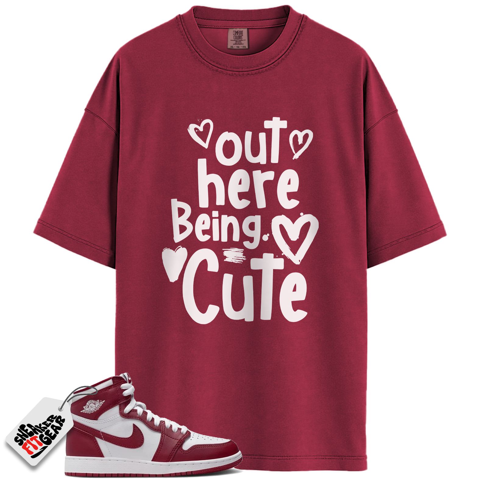 Jordan 1 Retro High OG Artisanal Team Red Match Shirts, Out Here Being Cute To Match Jordan 1 Retro High OG Artisanal Team Red Main image