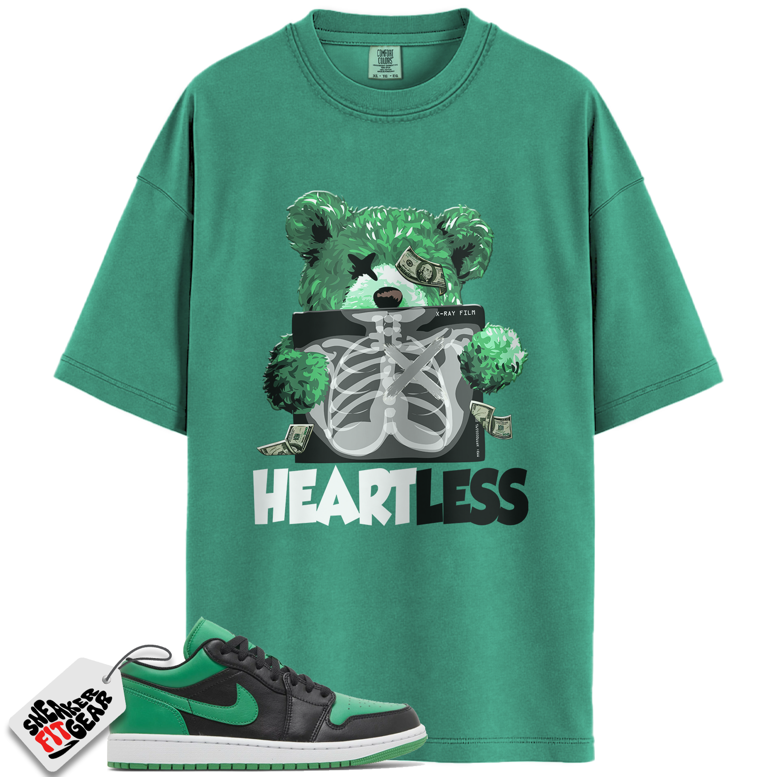Jordan 1 Low Lucky Green Match Shirts, HEARTLESS Shirt To Match Jordan 1 Low Lucky Green Main image