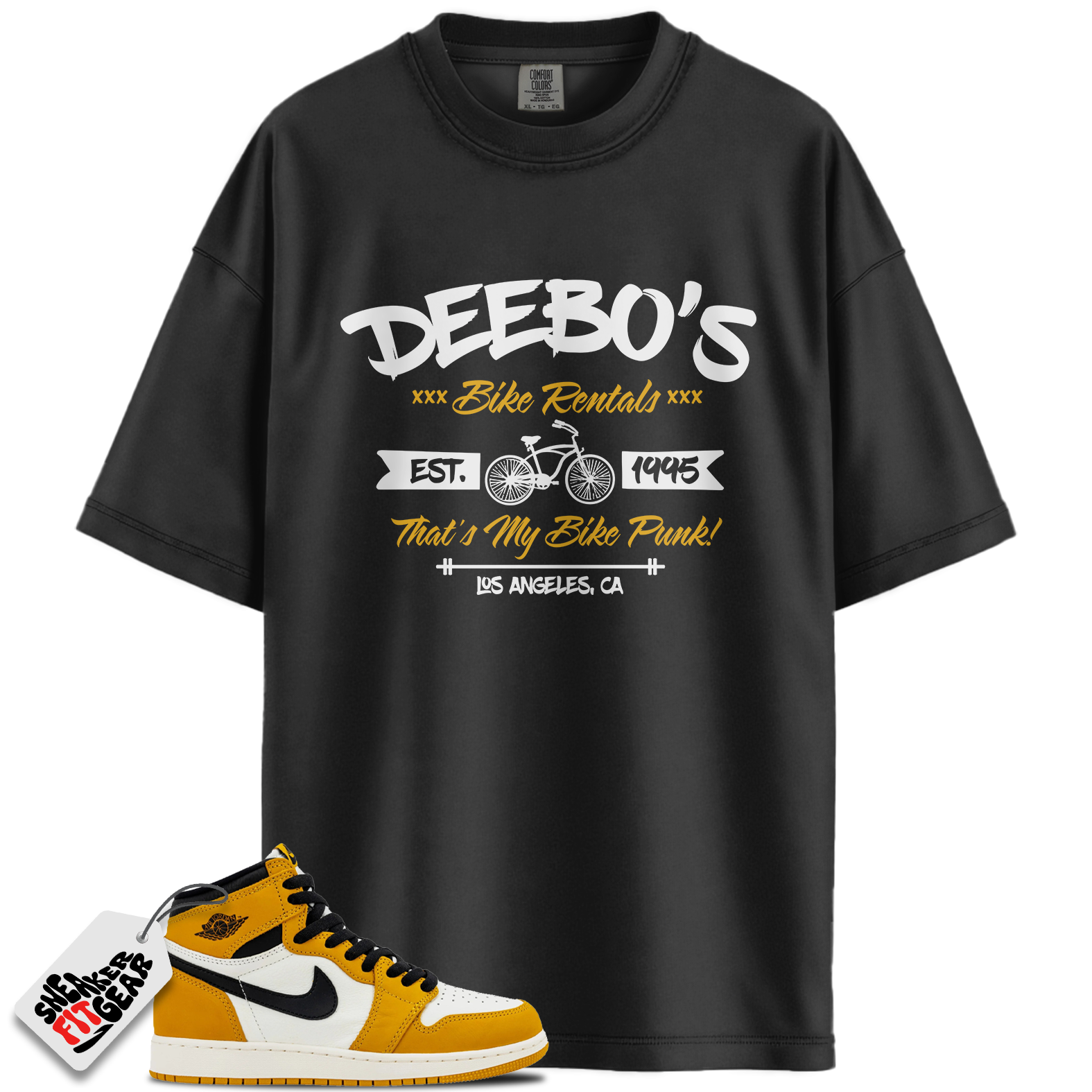 Jordan 1 Retro High OG Yellow Ochre Match Shirts, Deebo’s Bike Shop Shirt To Match Jordan 1 Retro High OG Yellow Ochre