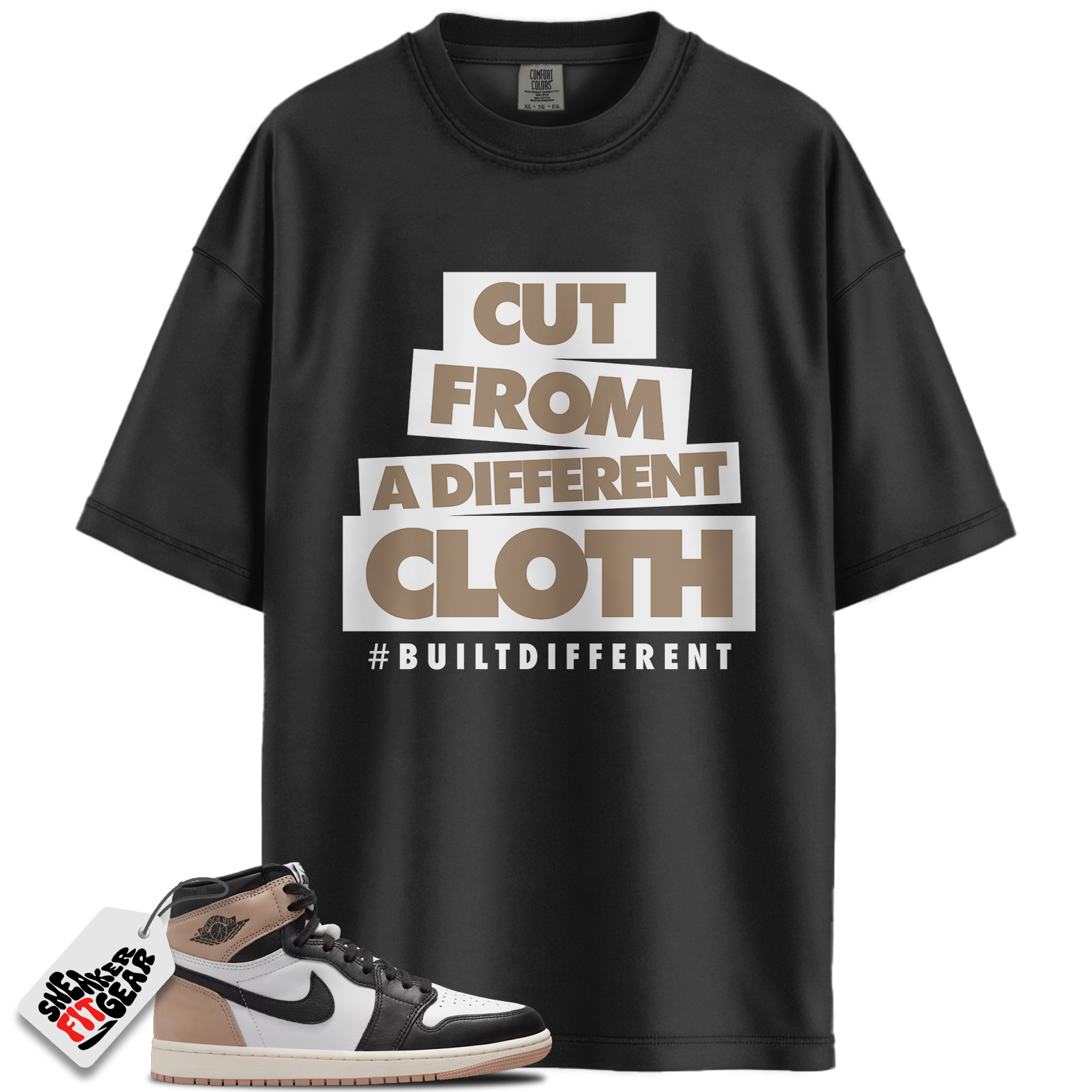 Women's 1s Retro High OG Latte Match Shirts, Cut From A Different Cloth To Match Women's 1s Retro High OG Latte