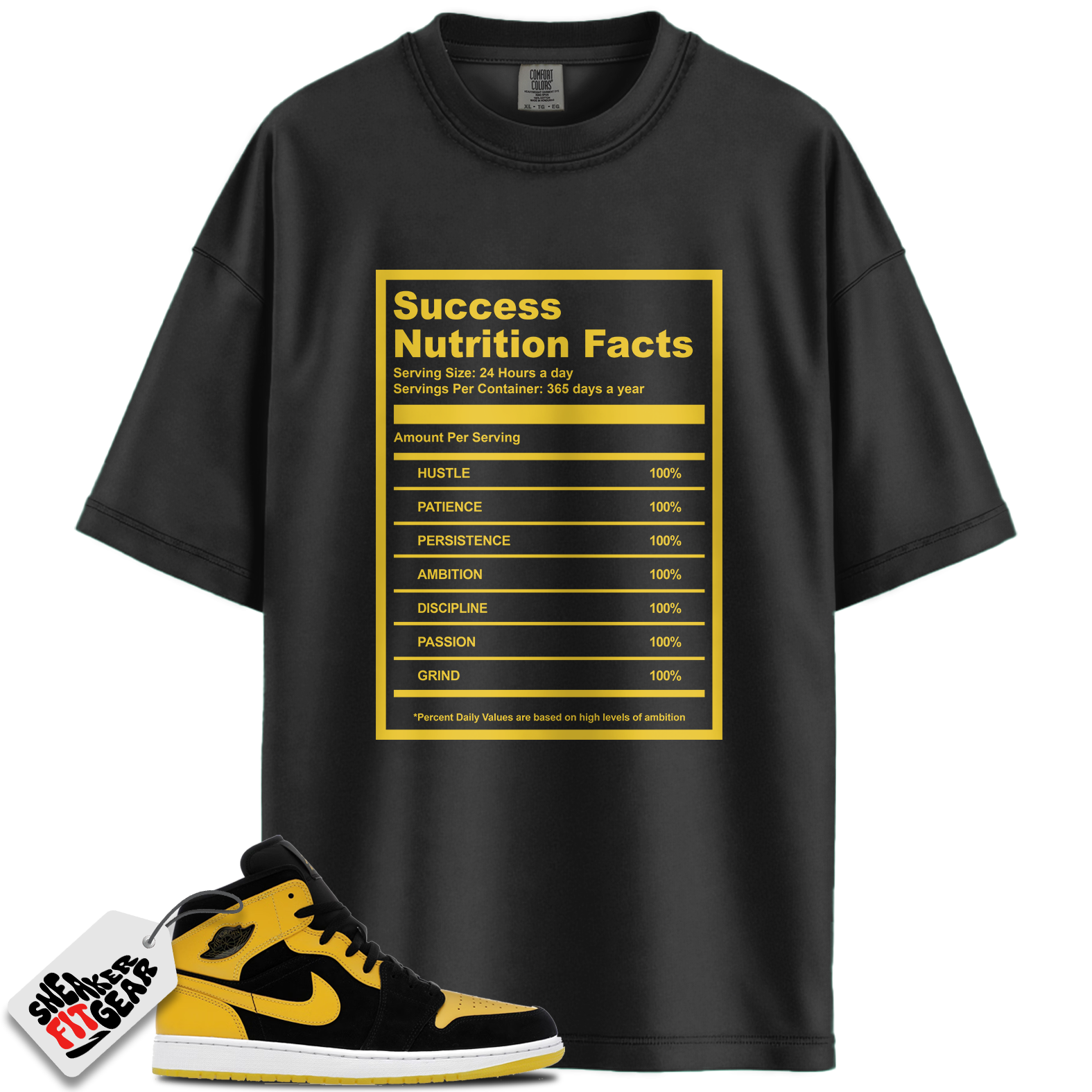 Jordan 1 Mid New Love (2025) Match Shirts, Success Nutrition Facts Shirt To Match Jordan 1 Mid New Love (2025)