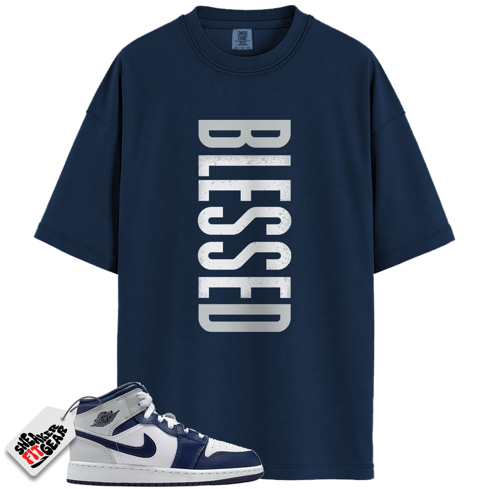 Jordan 1 Mid GS Light Smoke Grey Obsidian Match Shirts, VERTBLS To Match Jordan 1 Mid GS Light Smoke Grey Obsidian