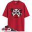 Jordan 1 Mid Alternate Bred Toe Match Shirts, Sneaker Bear Face Unisex Shirts To Match  Jordan 1 Mid Alternate Bred Toe