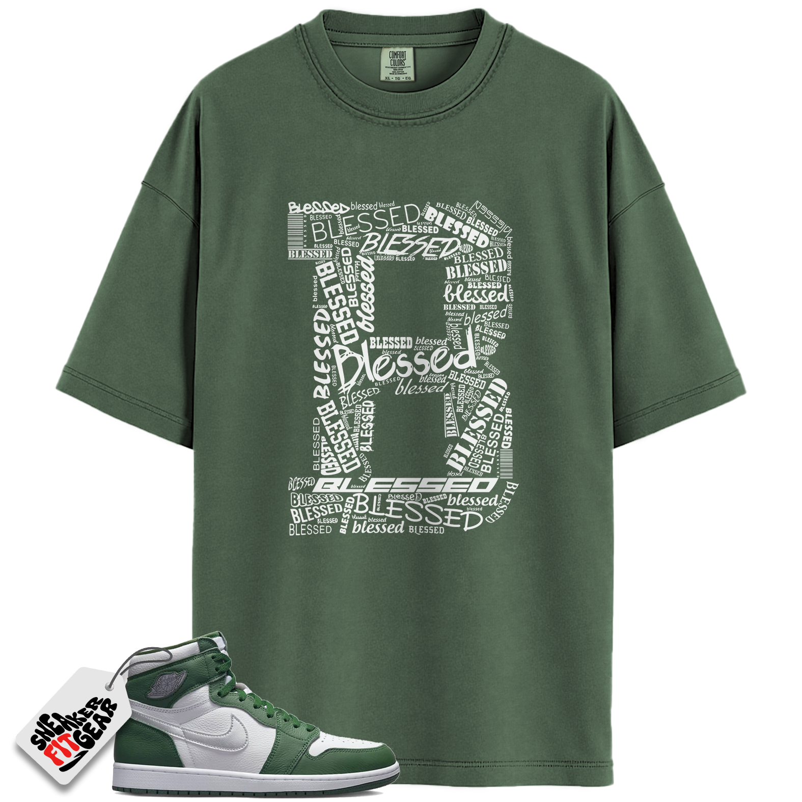 Jordan 1 Retro High OG Gorge Green Match Shirts, Blessed To Match Jordan 1 Retro High OG Gorge Green Main image