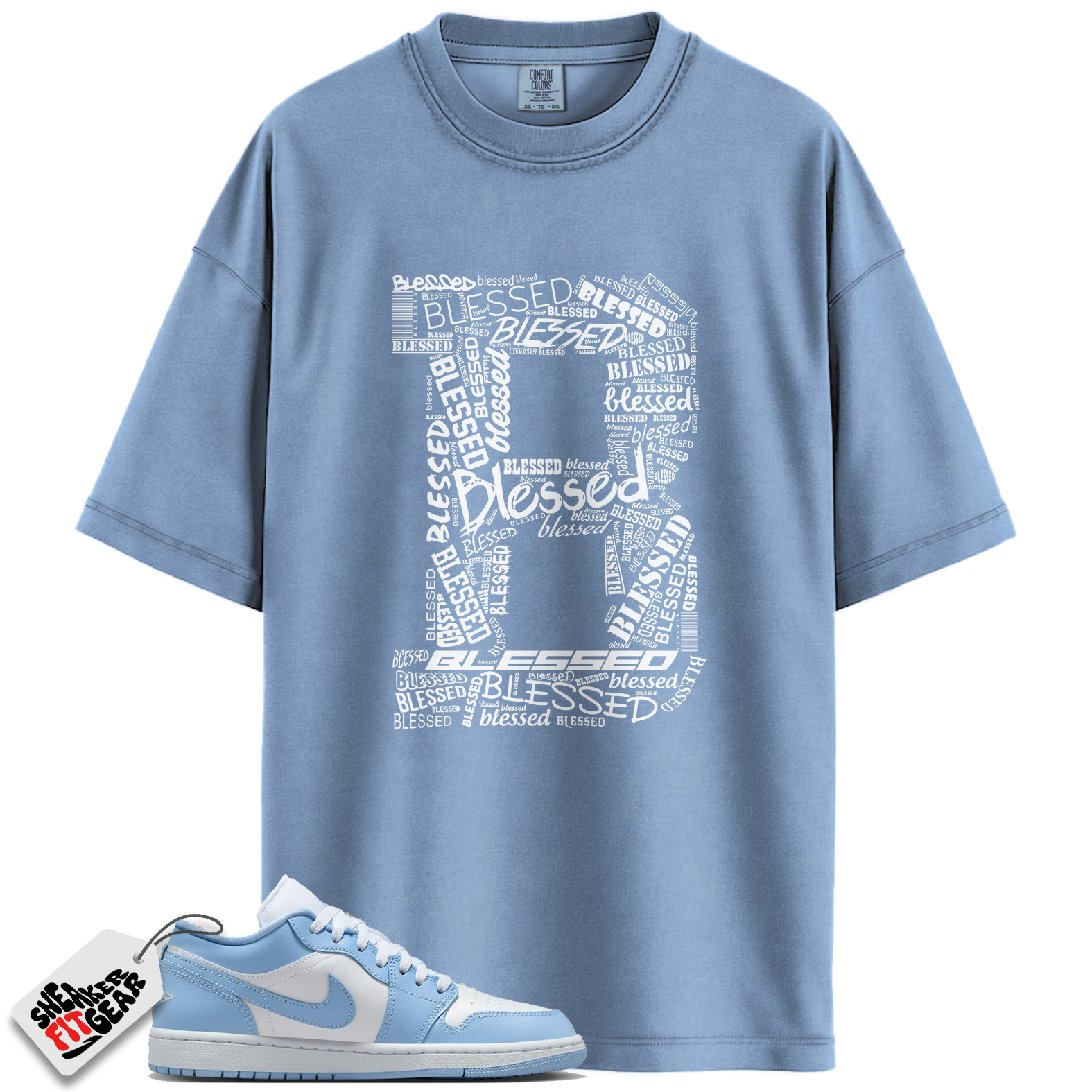 Jordan 1 Low White Aluminum Match Shirts, Blessed B To Match Jordan 1 Low White Aluminum