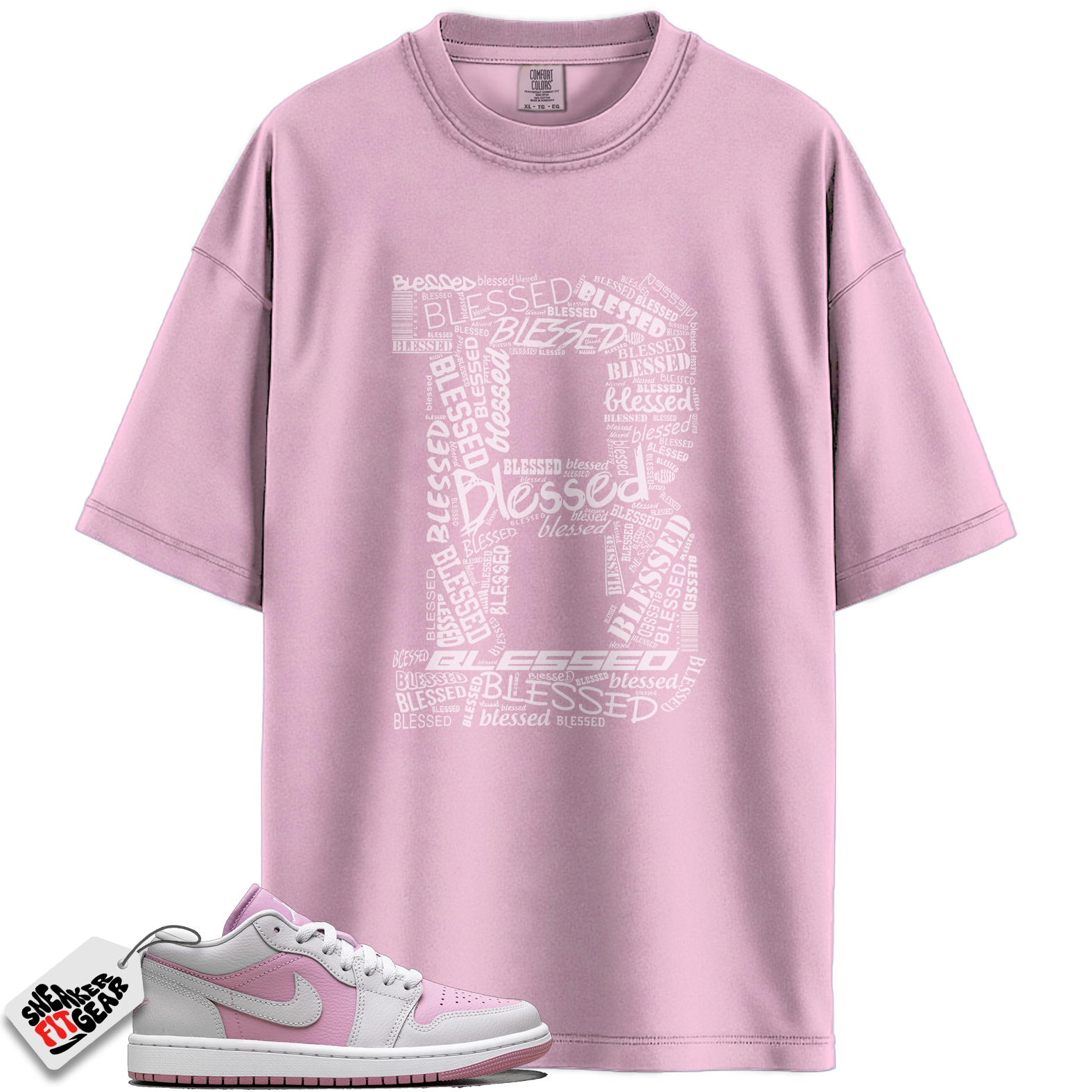 Women's Jordan 1 Low Orchid Neutral Grey Match Shirts, Blessed B To Match Women's Jordan 1 Low Orchid Neutral Grey