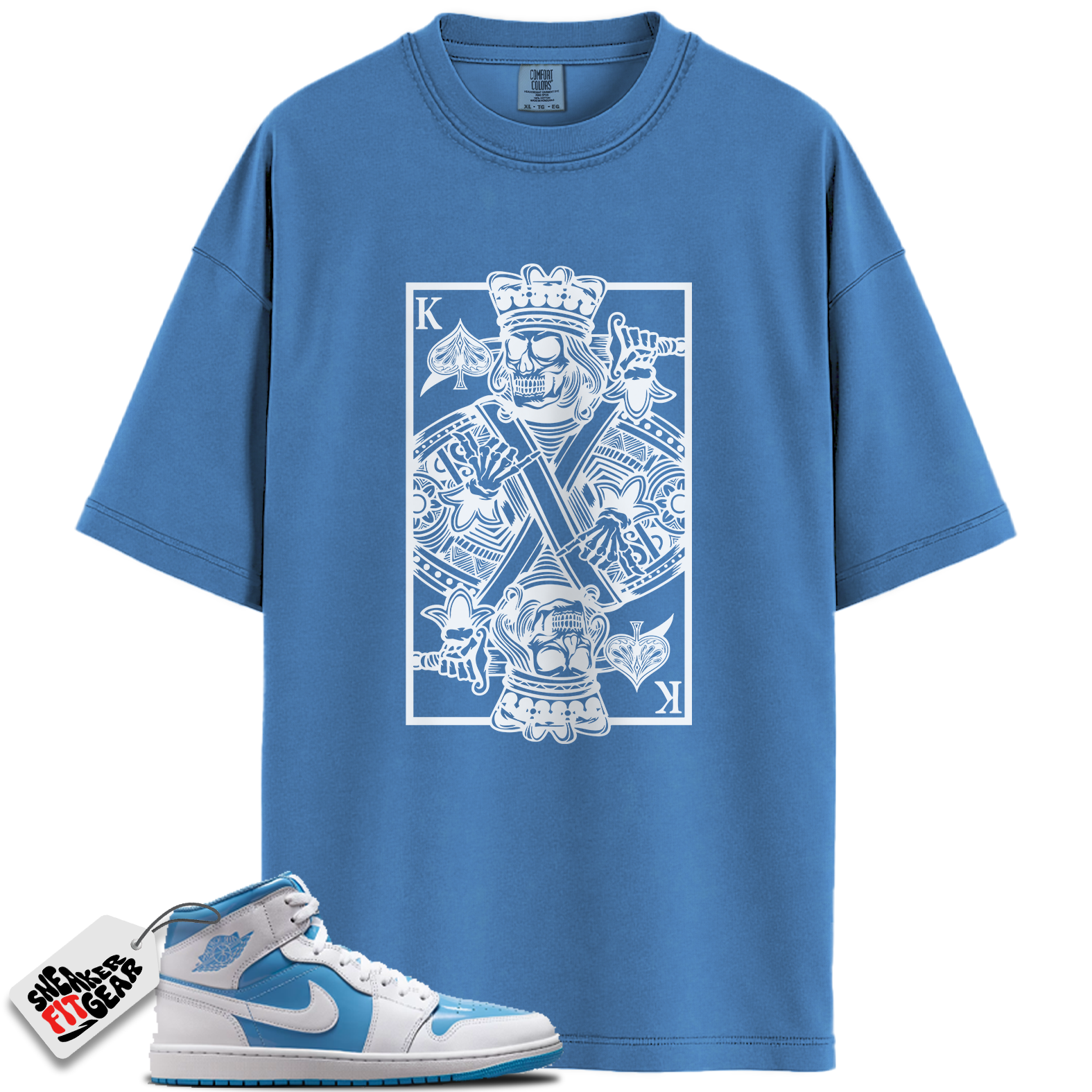 Jordan 1 Mid Legend Blue Match Shirts, KC To Match Jordan 1 Mid Legend Blue