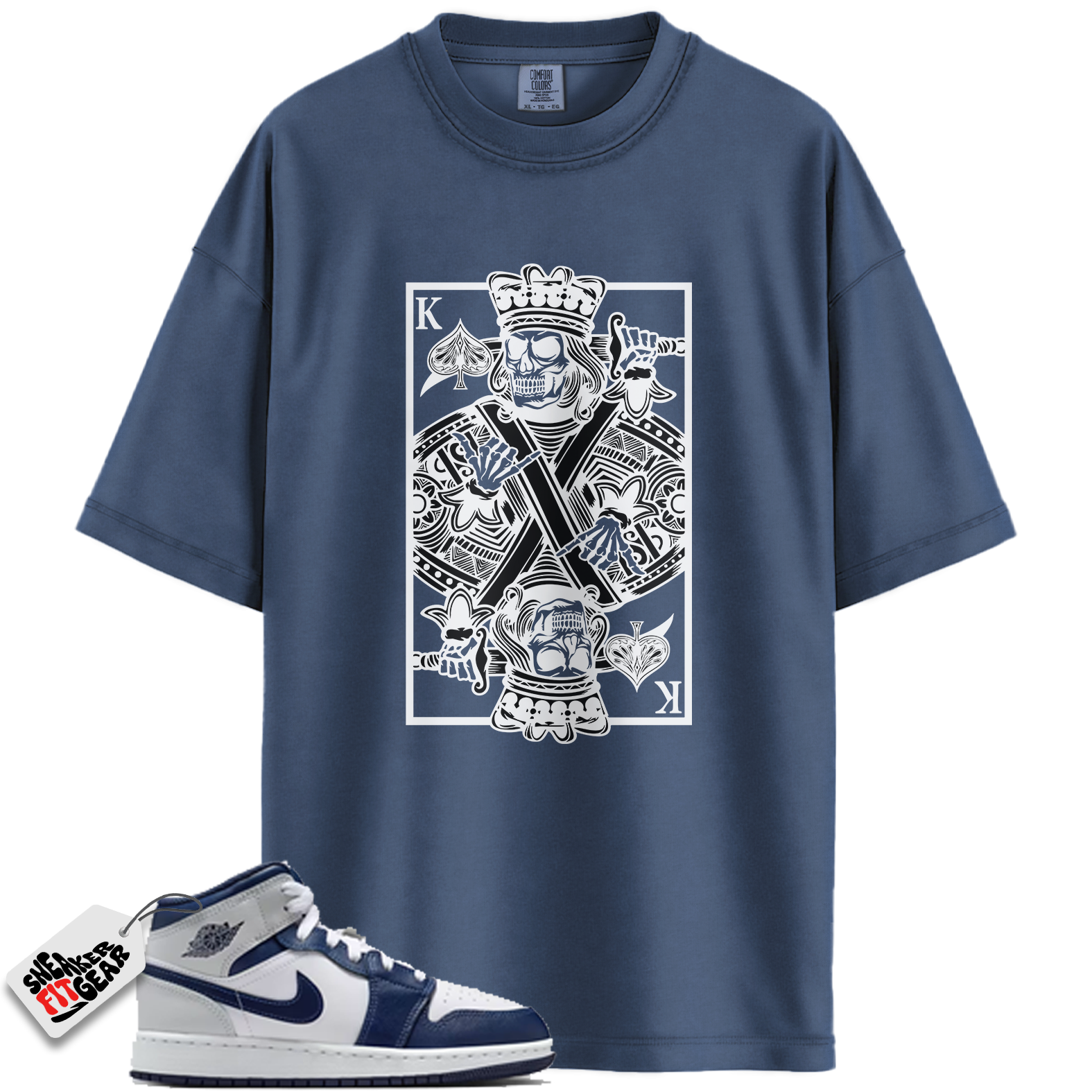 Jordan 1 Mid GS Light Smoke Grey Obsidian Match Shirts, KC To Match Jordan 1 Mid GS Light Smoke Grey Obsidian Main image