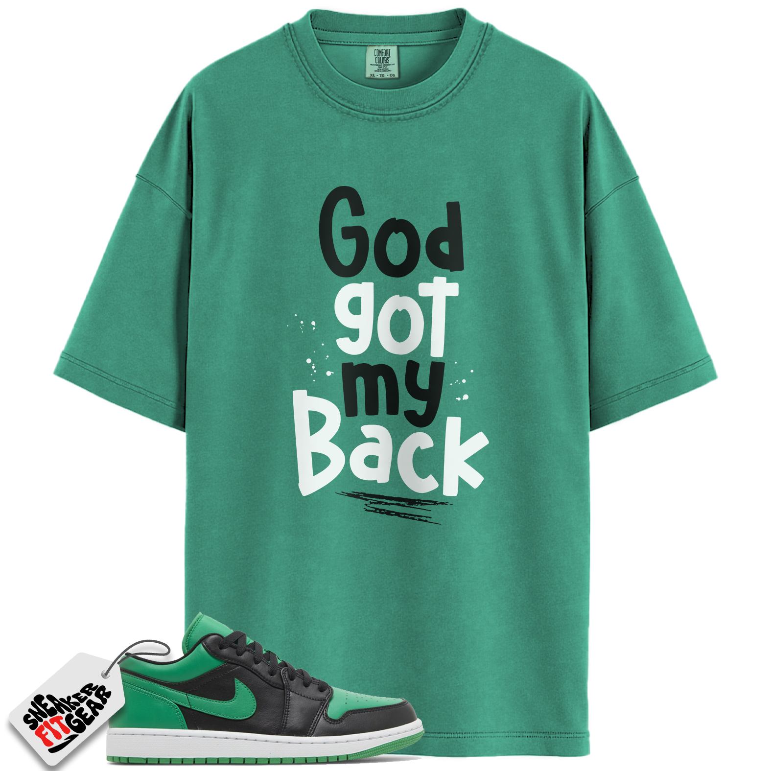 Jordan 1 Low Lucky Green Match Shirts, God Got My Back To Match Jordan 1 Low Lucky Green