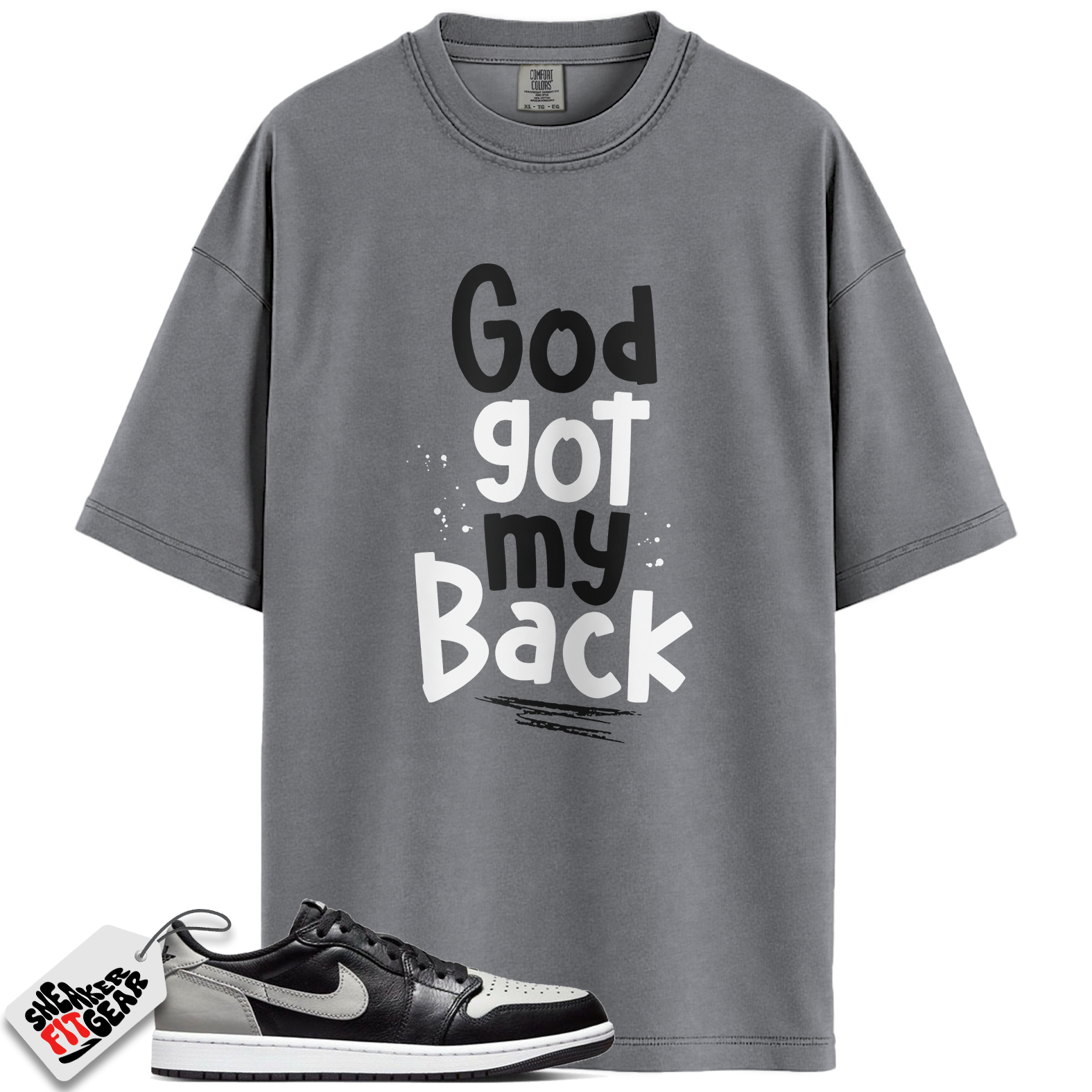 Jordan 1 Retro Low OG Shadow (2024) Match Shirts, God Got My Back To Match  Jordan 1 Retro Low OG Shadow (2024)