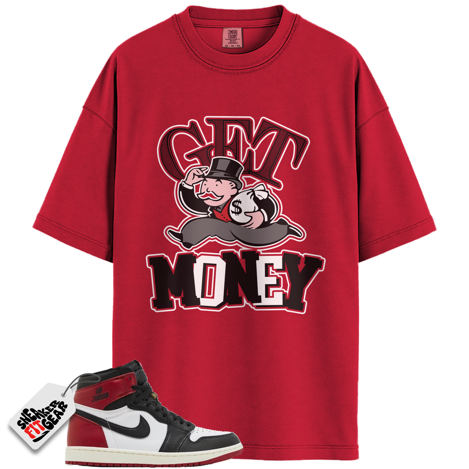 Jordan 1 Retro High OG Black Toe Reimagined Match Shirts, Get Money To Match Jordan 1 Retro High OG Black Toe Reimagined Main image