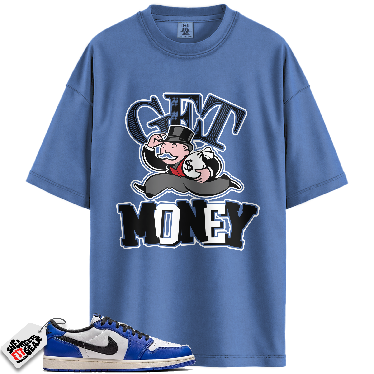 Jordan 1 Low Game Royal Style Match Shirts, Get Money To Match Jordan 1 Low Game Royal Style