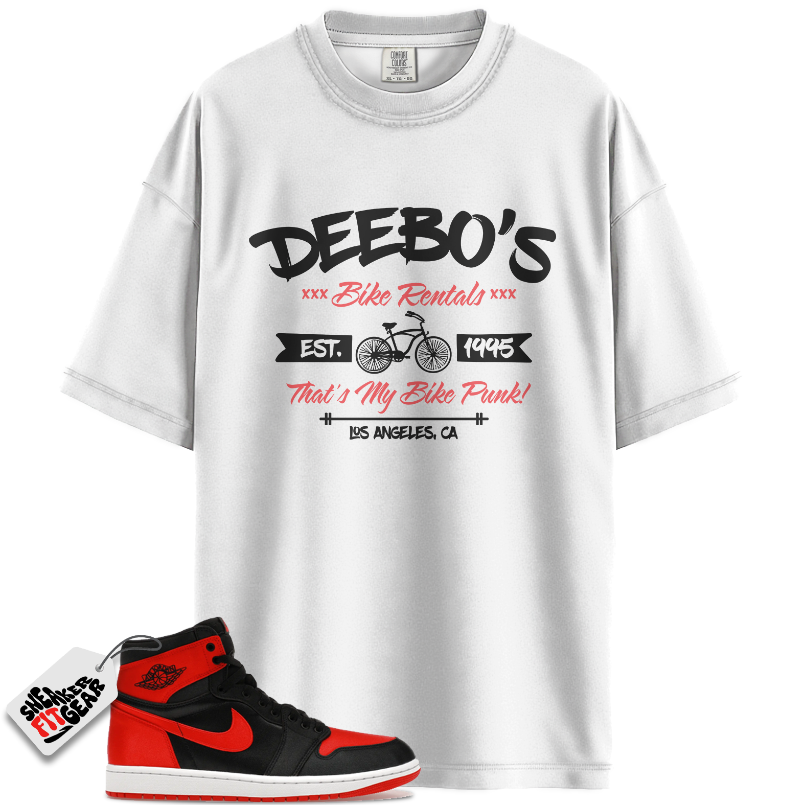 Jordan 1 Retro High OG Satin Bred Match Shirts, Deebo’s Bike Shop Shirt To Match Jordan 1 Retro High OG Satin Bred