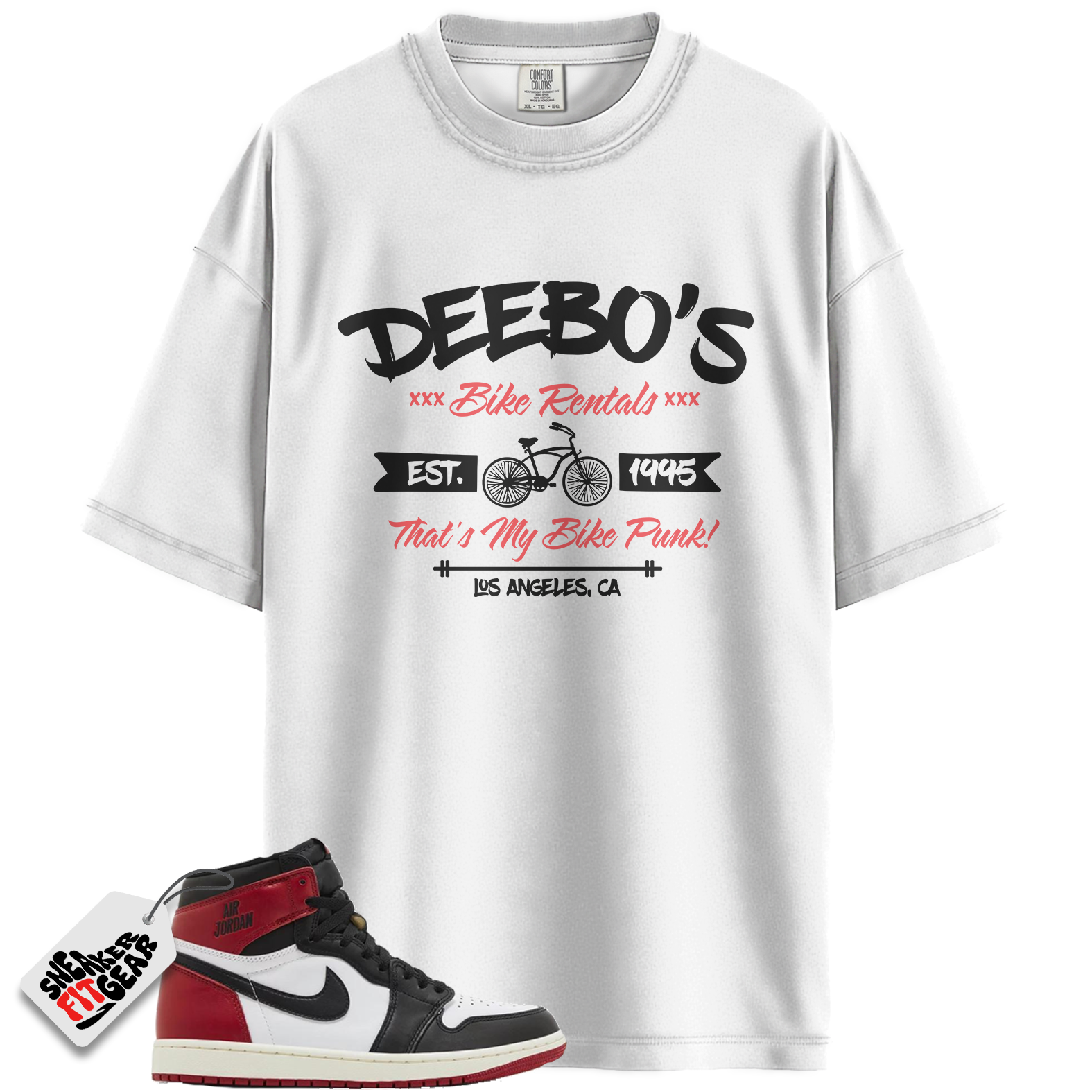 Jordan 1 Retro High OG Black Toe Reimagined Match Shirts, Deebo’s Bike Shop Shirt To Match Jordan 1 Retro High OG Black Toe Reimagined Main image