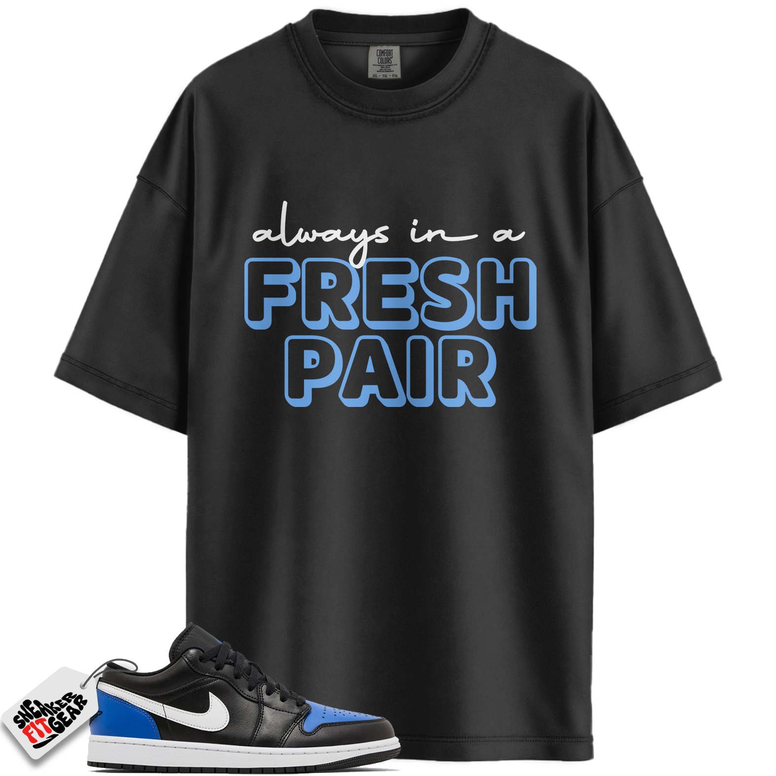 Jordan 1 Low Black Royal Toe Match Shirts, Always In A Fresh Pair Shirt To Match Jordan 1 Low Black Royal Toe