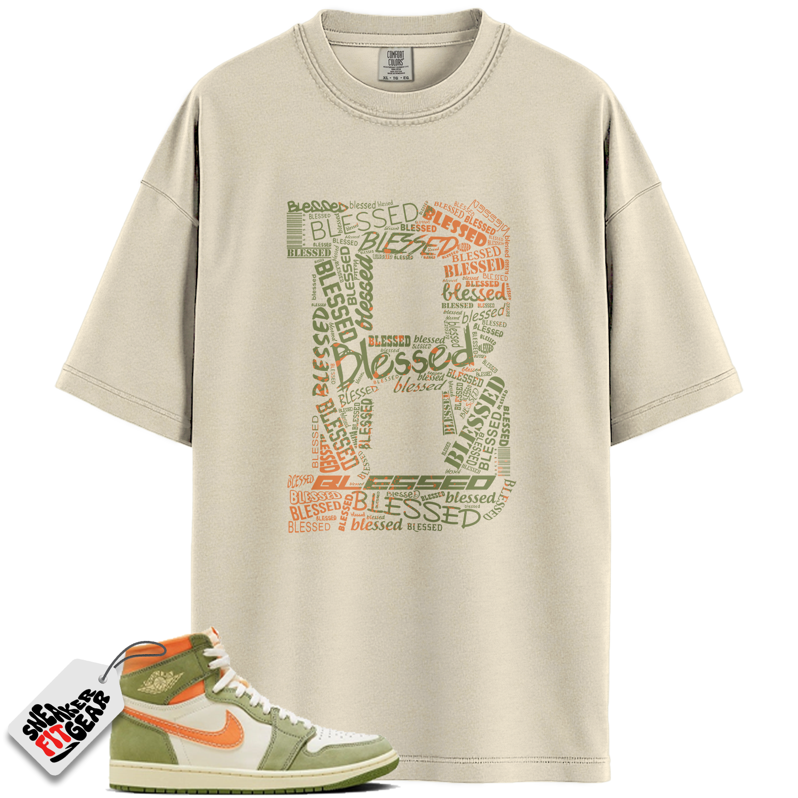 Jordan 1 High OG Craft Celadon Match Shirts, BLESSED Shirt To Match Jordan 1 High OG Craft Celadon