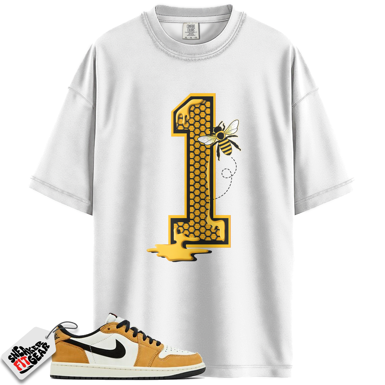 Jordan 1 Low OG Rookie of the Year Match Shirts, Bees Number 1 Unisex Crew Neck T-Shirt To Match Jordan 1 Low OG Rookie of the Year