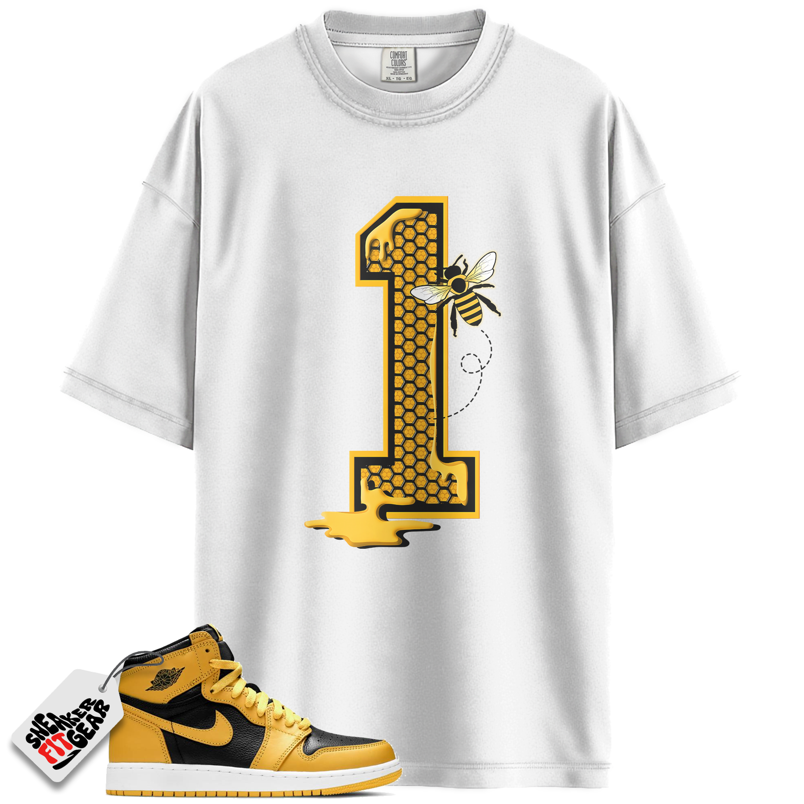 Jordan 1 Mid Yellow Ochre Match Shirts, Bees Number 1 Unisex Crew Neck T-Shirt To Match Jordan 1 Mid Yellow Ochre