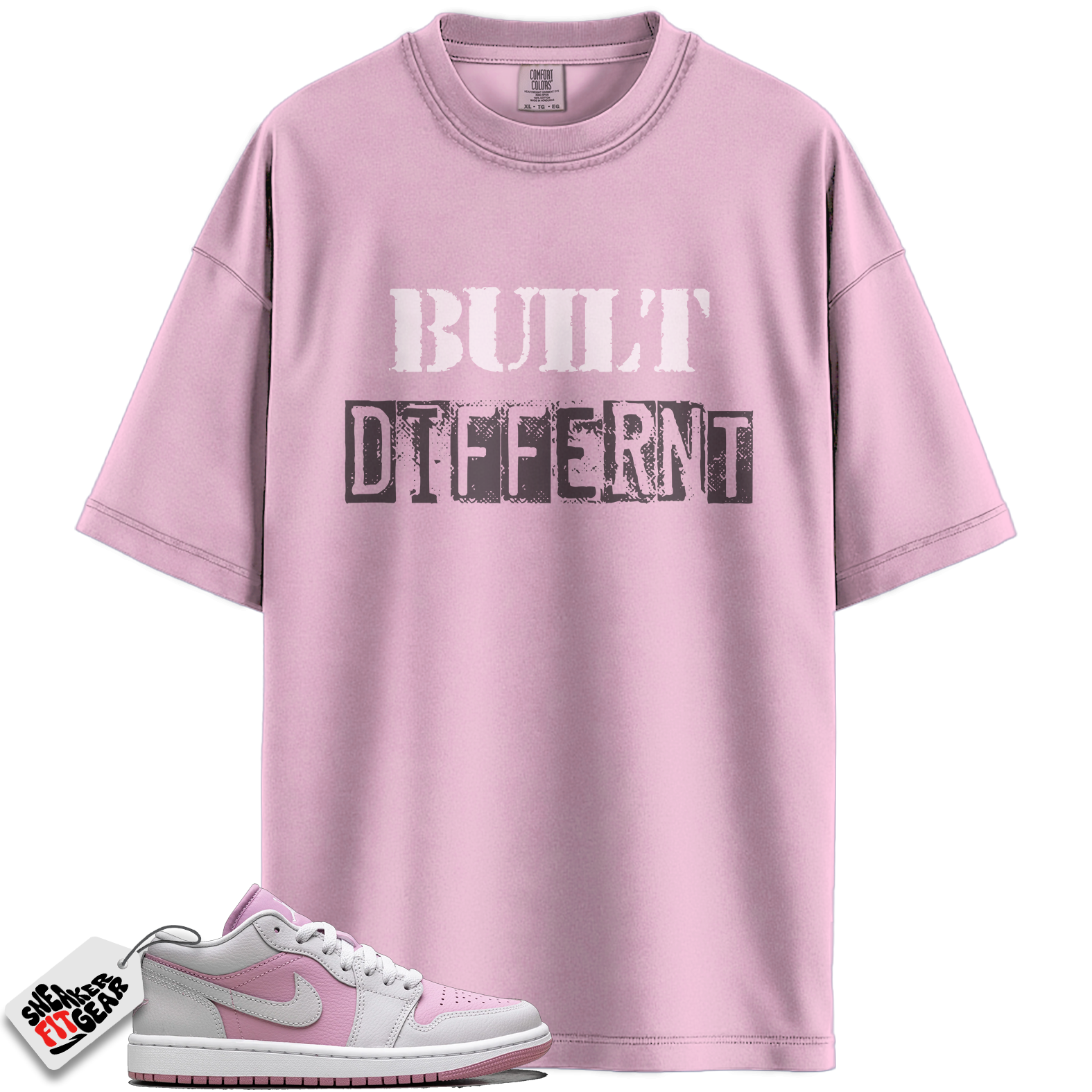 Women's Jordan 1 Low Orchid Neutral Grey Match Shirts, Built Different Shirt To Match Women's Jordan 1 Low Orchid Neutral Grey Main image