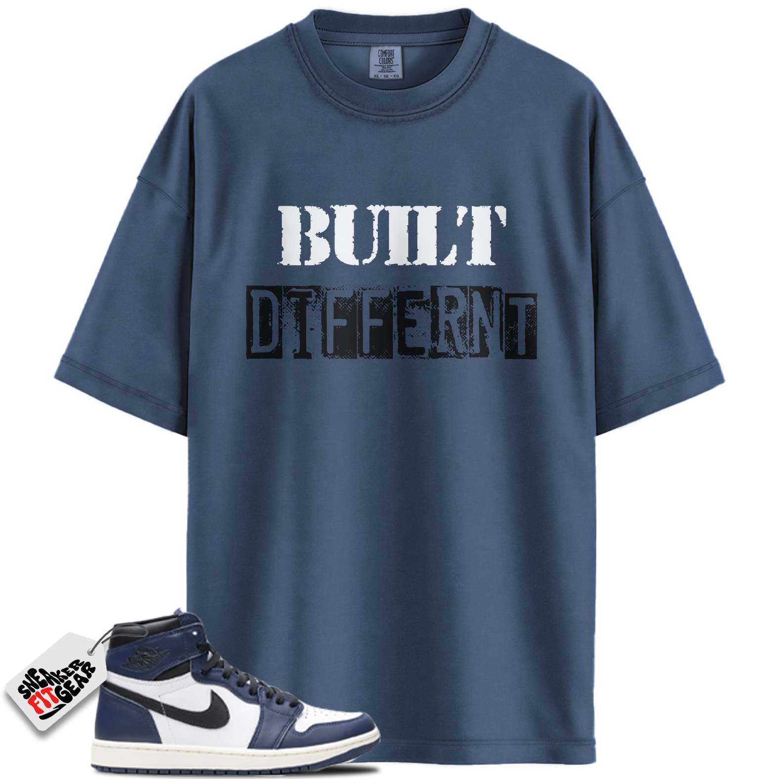 Jordan 1 High OG Midnight Navy Match Shirts, Built Different Shirt To Match Jordan 1 High OG Midnight Navy